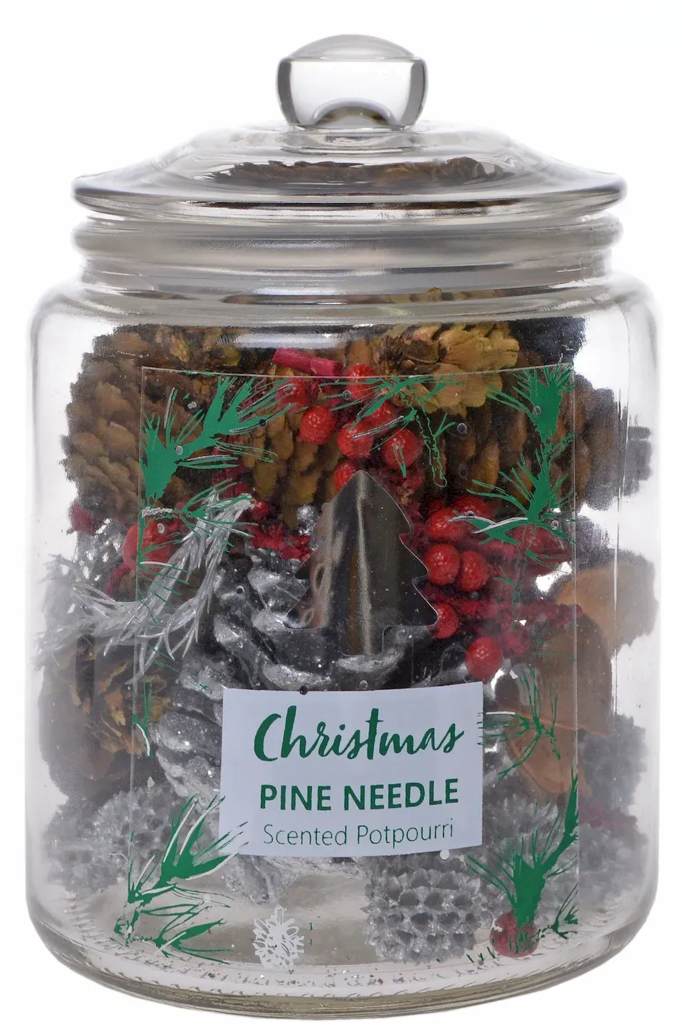 POTPOURI w słoiczku z pokrywką CHRISTMAS PINE NEEDLE 1387 wielokolorowy