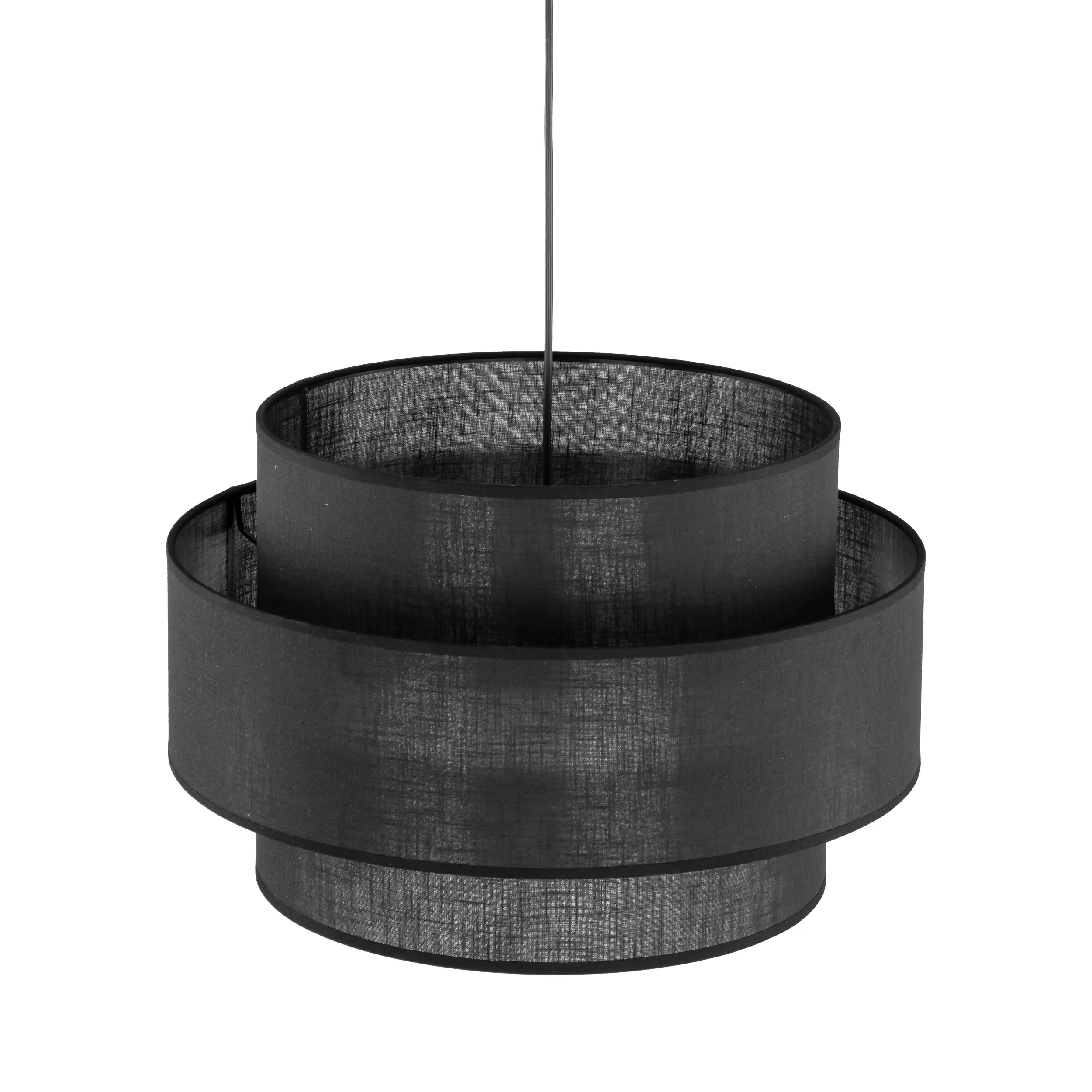 Lampa wisząca CALISTO czarna okrągła klosz z tkaniny 160x50cm - TK_4999