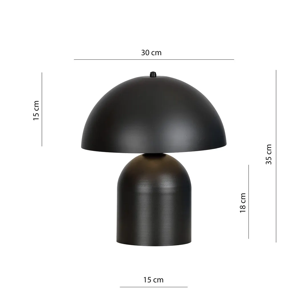 image lamp, lampa stołowa, czarna, metal, kula