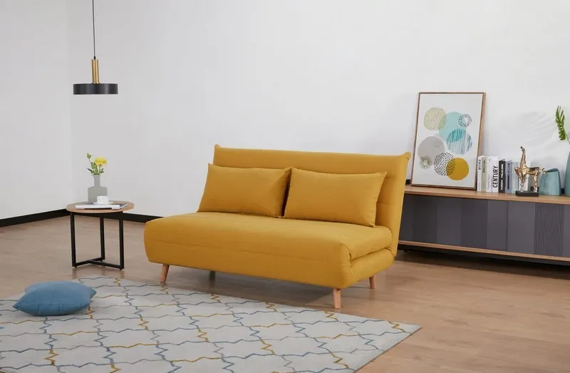 Sofa rozkładana SPIKE II tap.138 curry buk - SPIKEIICUBU