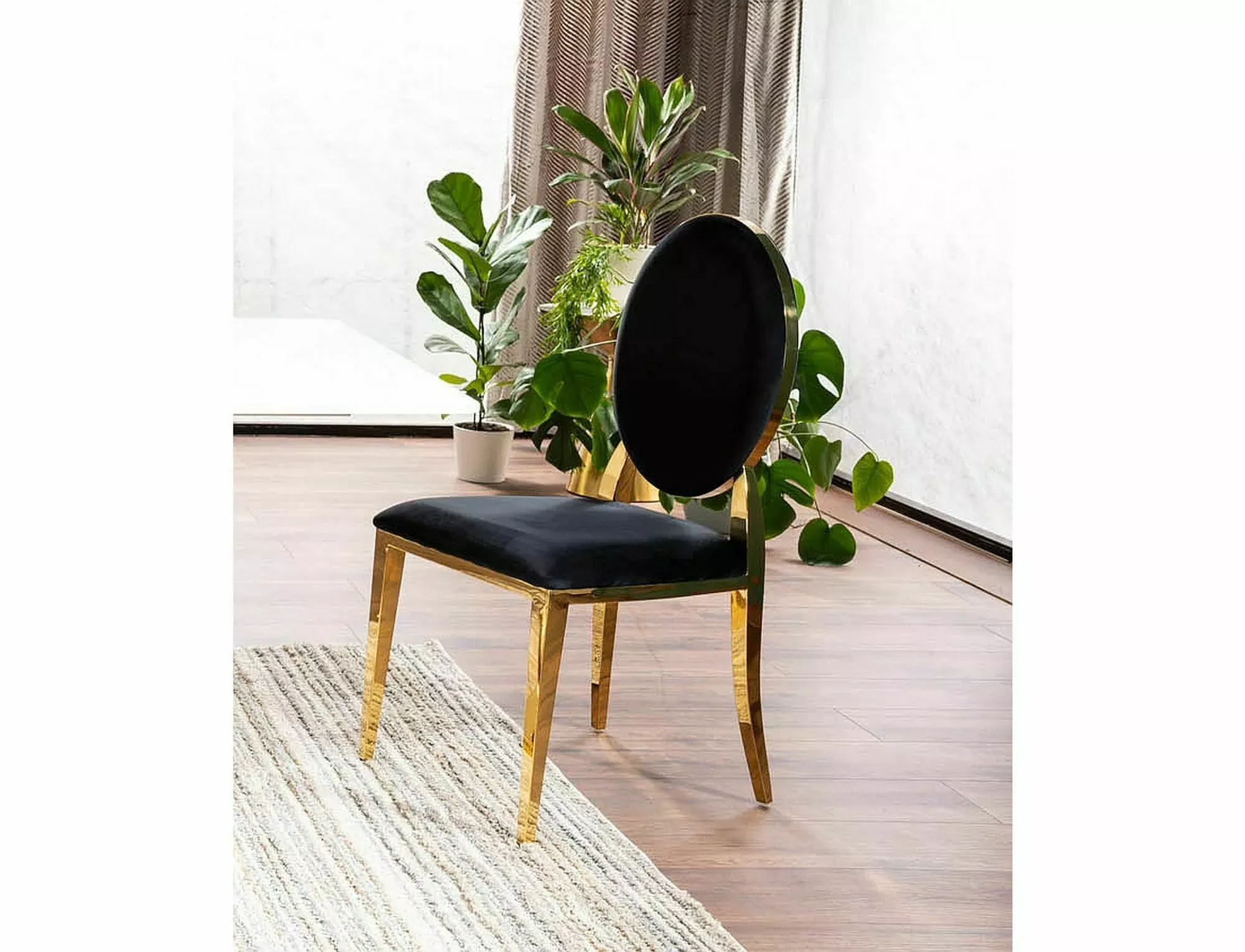 Krzesło KING VELVET Bluvel 19 czarne złoty stelaż - KINGVZLC