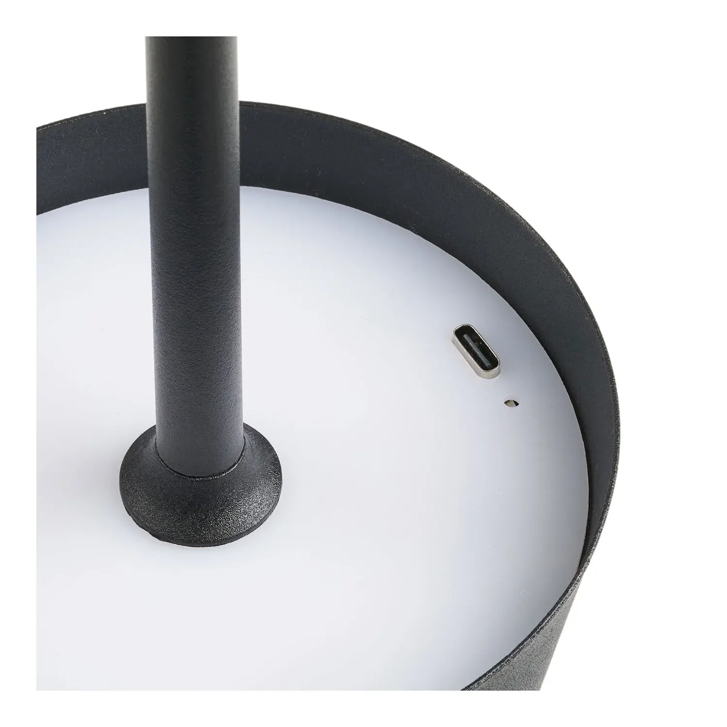 Lampa stołowa metalowa BRADFORD ładowalna czarna - 6700001