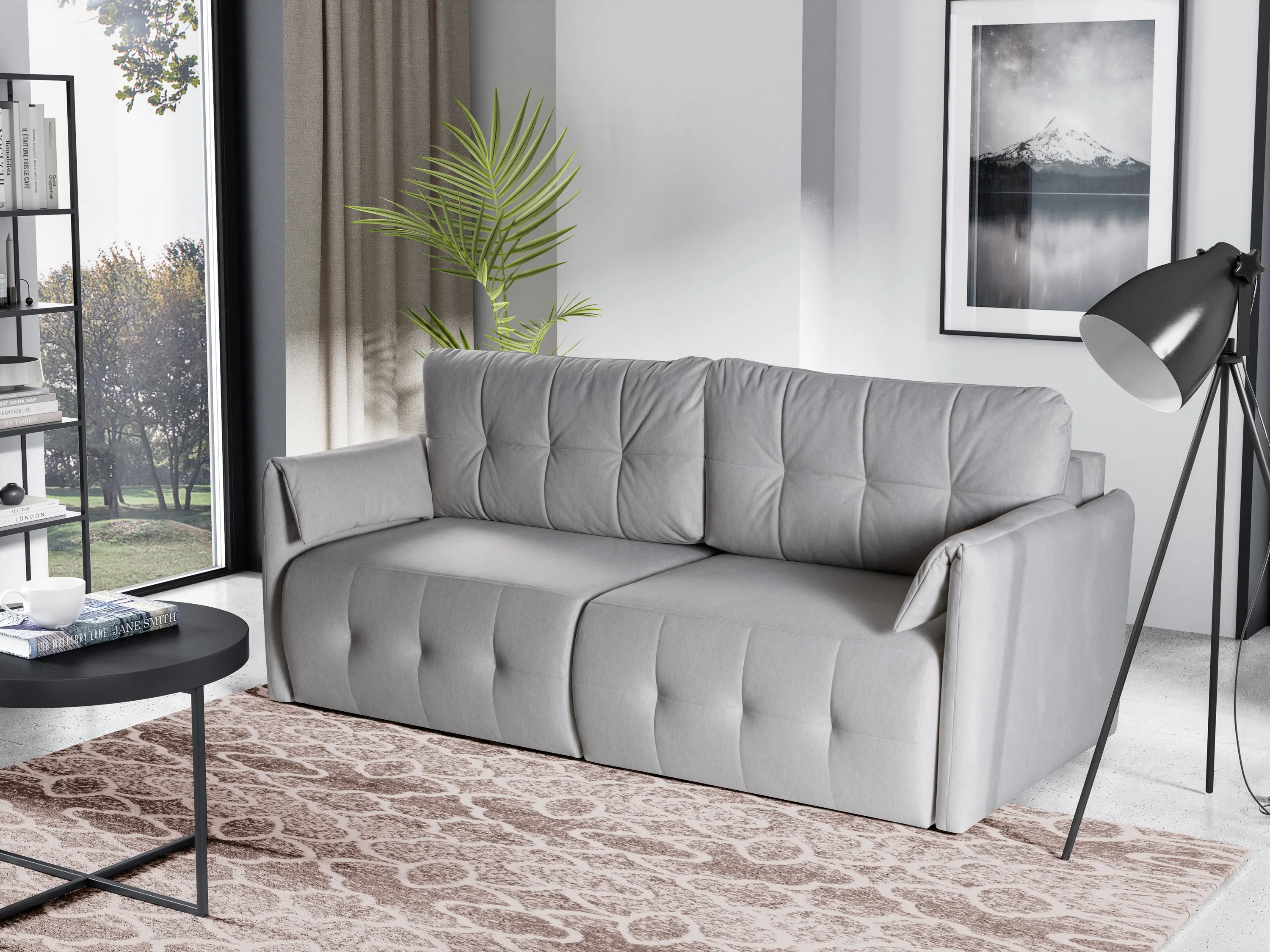 Sofa z funkcją spania Cruzzo Castel 80 szara — zdjęcie 11