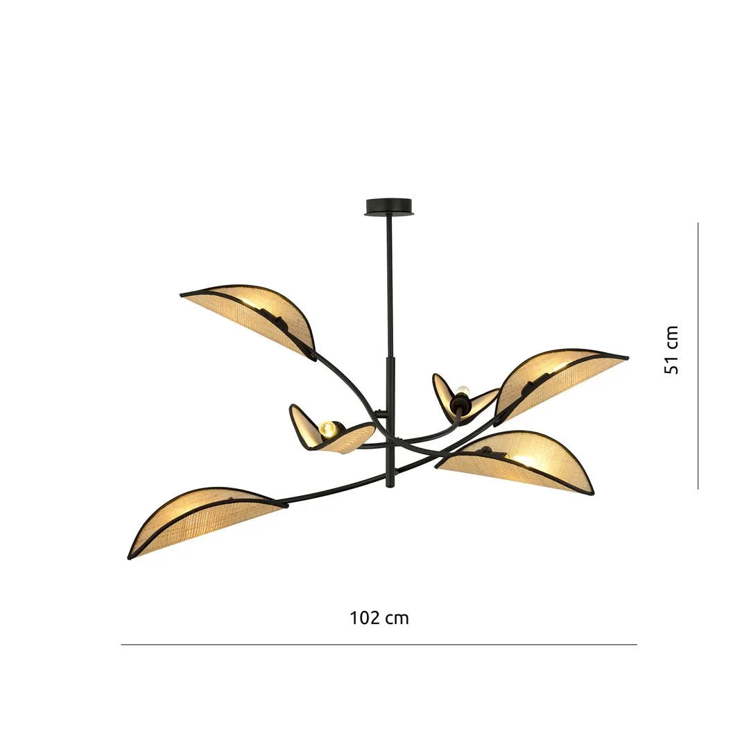 Lampa wisząca LOTUS 6 czarny brazowy — zdjęcie 6