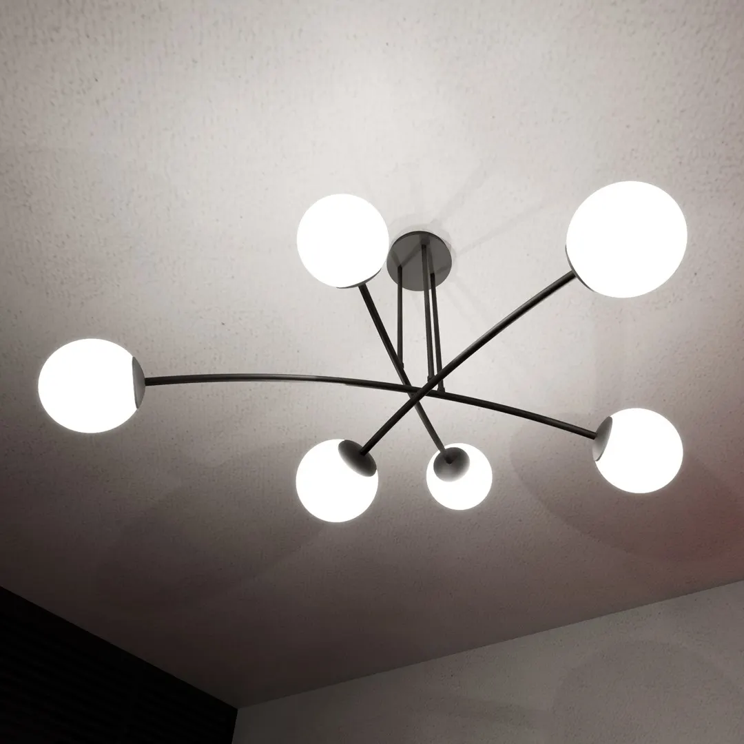 Lampa wisząca HALLDOR 6 czarny biały — zdjęcie 8
