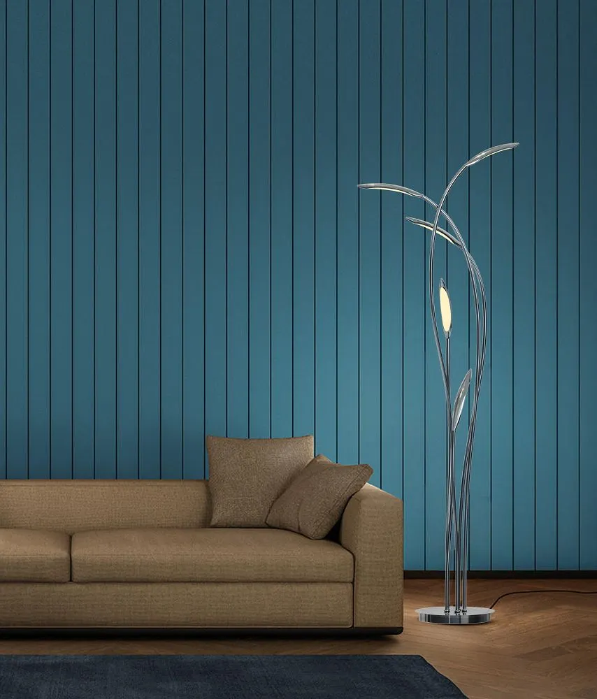 sofa, beżowy, poduszka, lampa stojąca, panel dekoracyjny