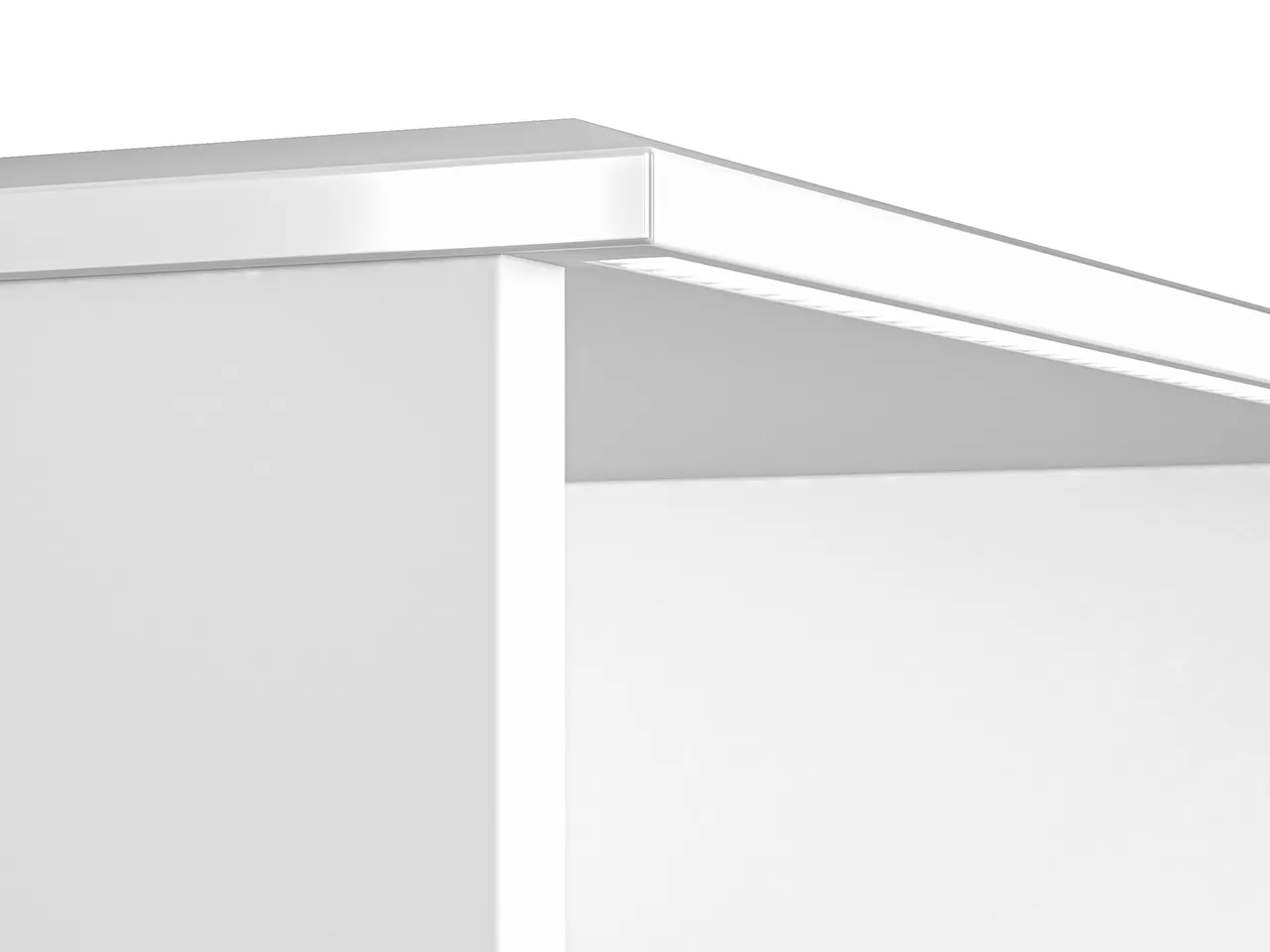 Szafka nocna z 2 szufladami i półką GLAMOUR 04 - biały połysk - 1GLAM04-001