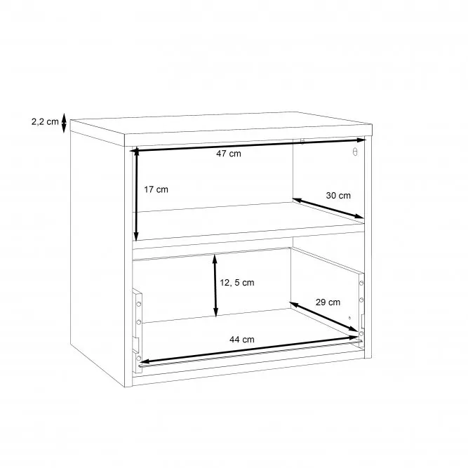 Szafka nocna z szufladą i półką DALATE dąb katania - DQLK011-M301
