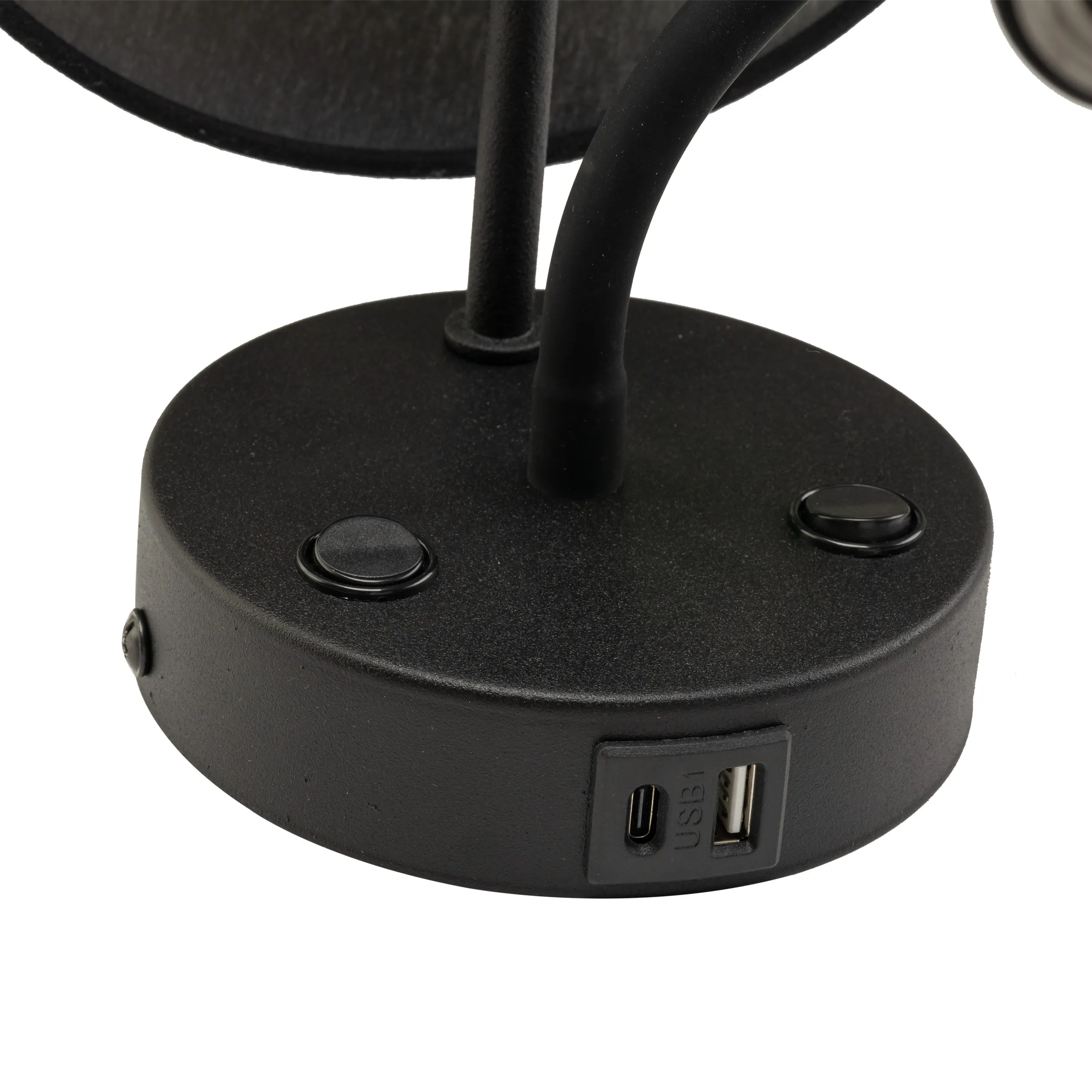 Kinkiet MAJA czarny z regulowaną lampką do czytania niezależnymi włącznikami oraz USB-A i USB-C 50x40x19cm - TK_10203