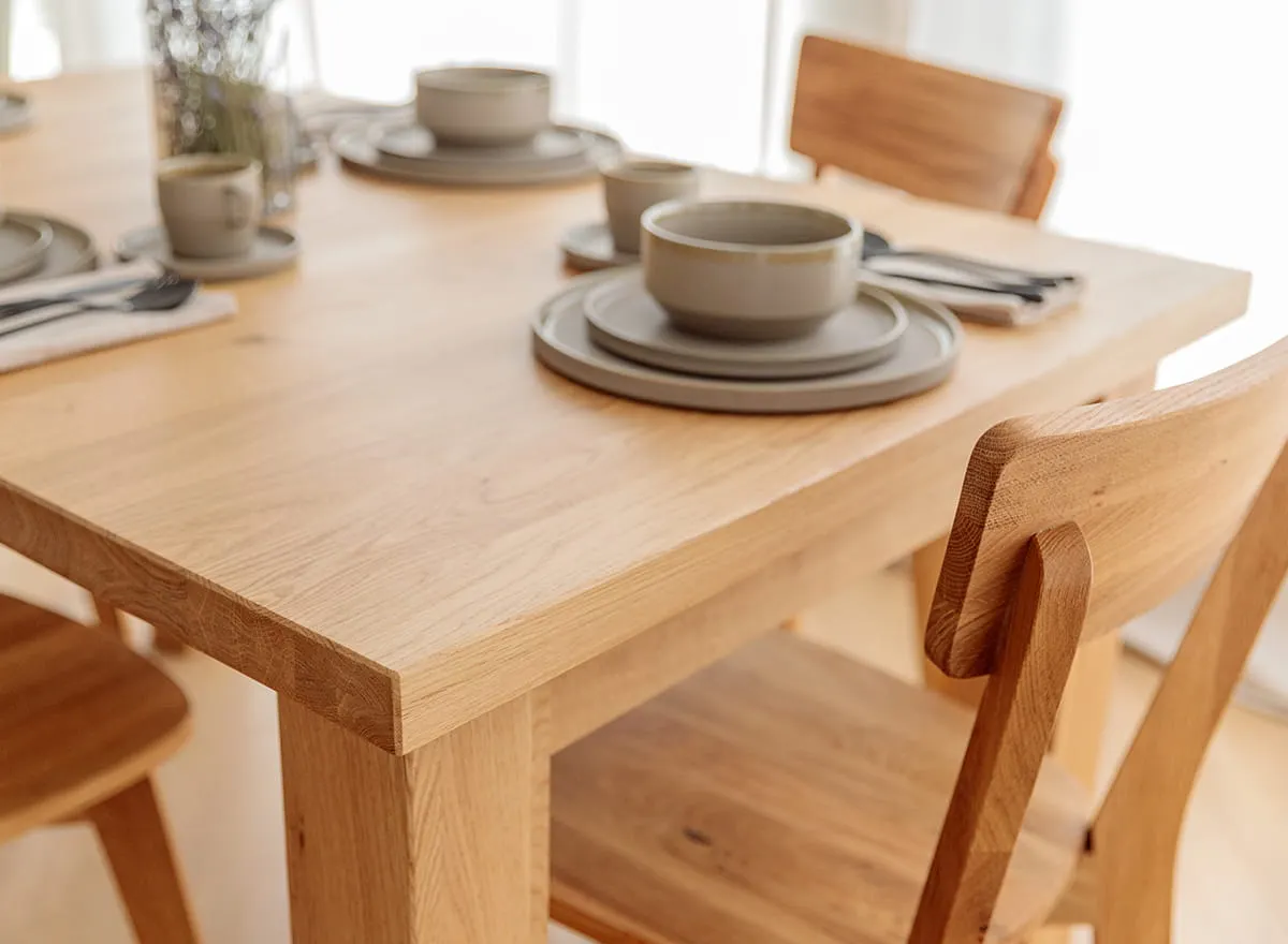 Rozkładany stół dębowy LANCIANO 90x180-270 dąb naturalny olejowany - LANCIANO180X90