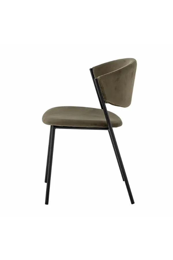 Krzesło tapicerowane MARLO boucle zielony czarny - ND_82064230