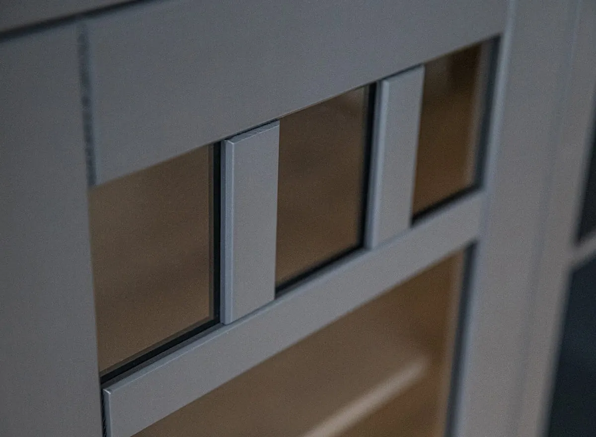 Witryna niska BELLUNO ELEGANTE 1-drzwiowa z 3 szufladami grafit – dąb - PL017G/D