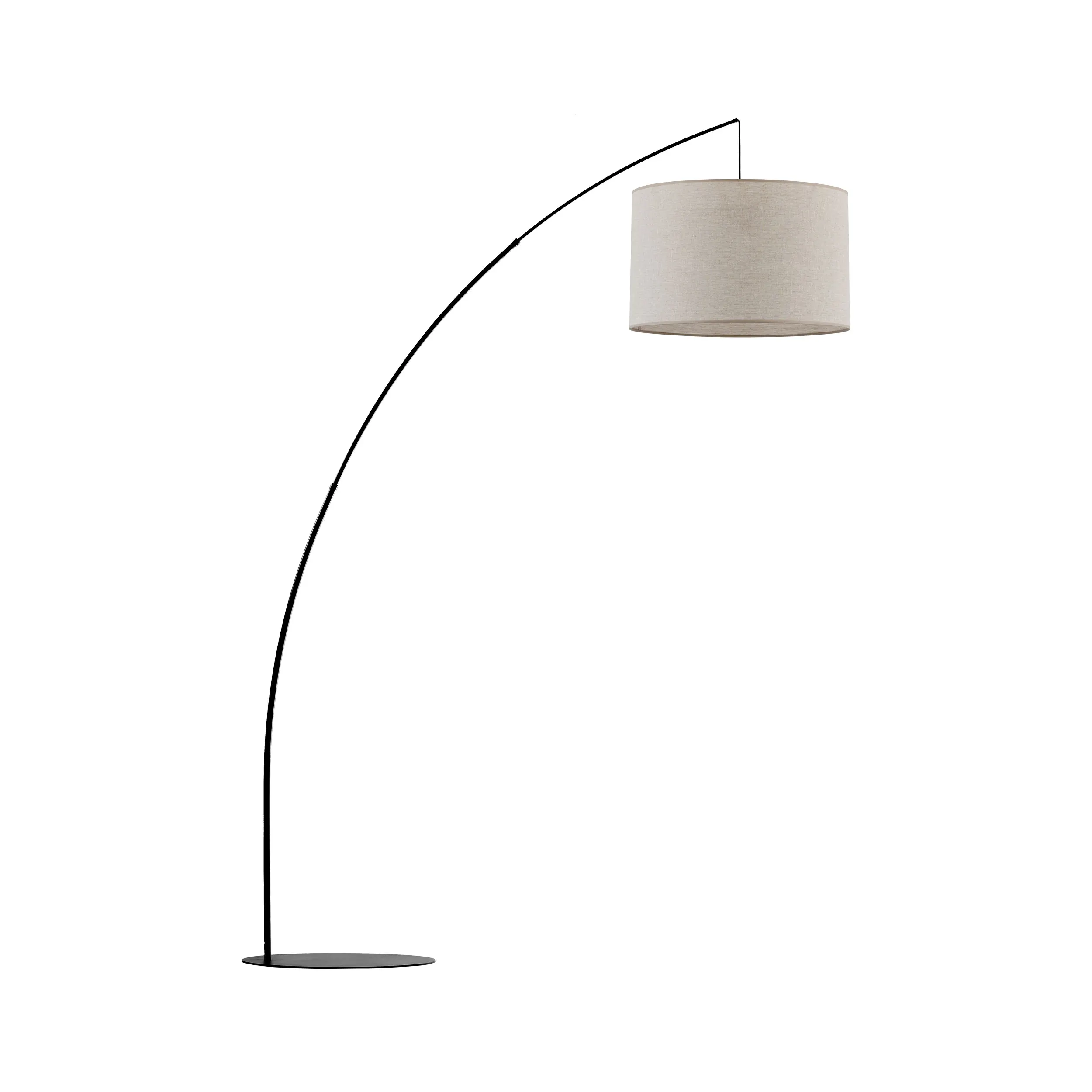 Lampa podłogowa MOBY czarna z brązowym okrągłym kloszem 245x190x60cm