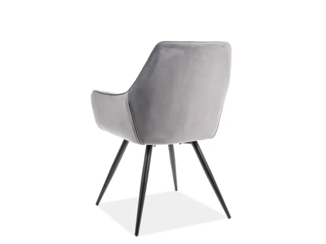 Krzesło LINEA VELVET aksamitne szare Signal - LINEAVCSZ