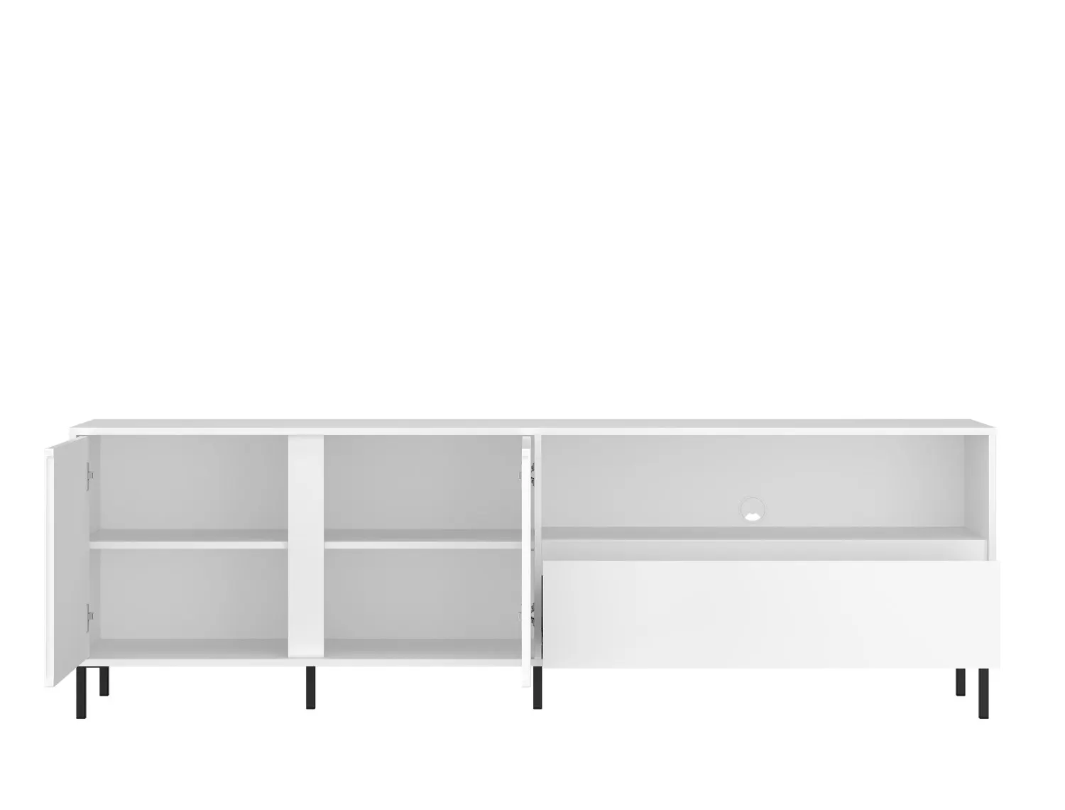 Szafka RTV 2-drzwiowa z szufladą AVENALE 207 cm biała alpejska - 6000000021294