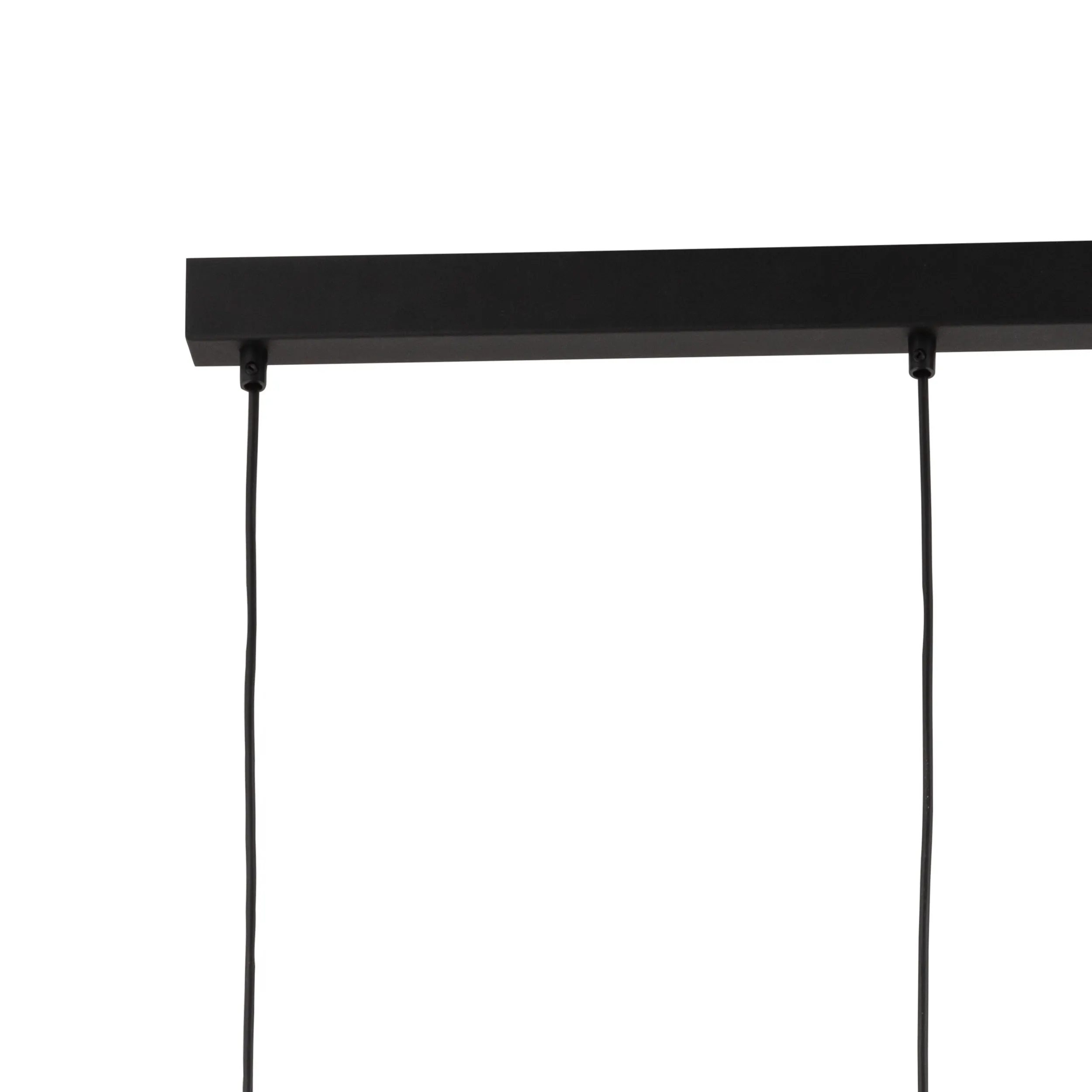 Lampa wisząca JUTA czarna na metalowej listwie z brązowymi okrągłymi kloszami 100x84x20cm - TK_4597