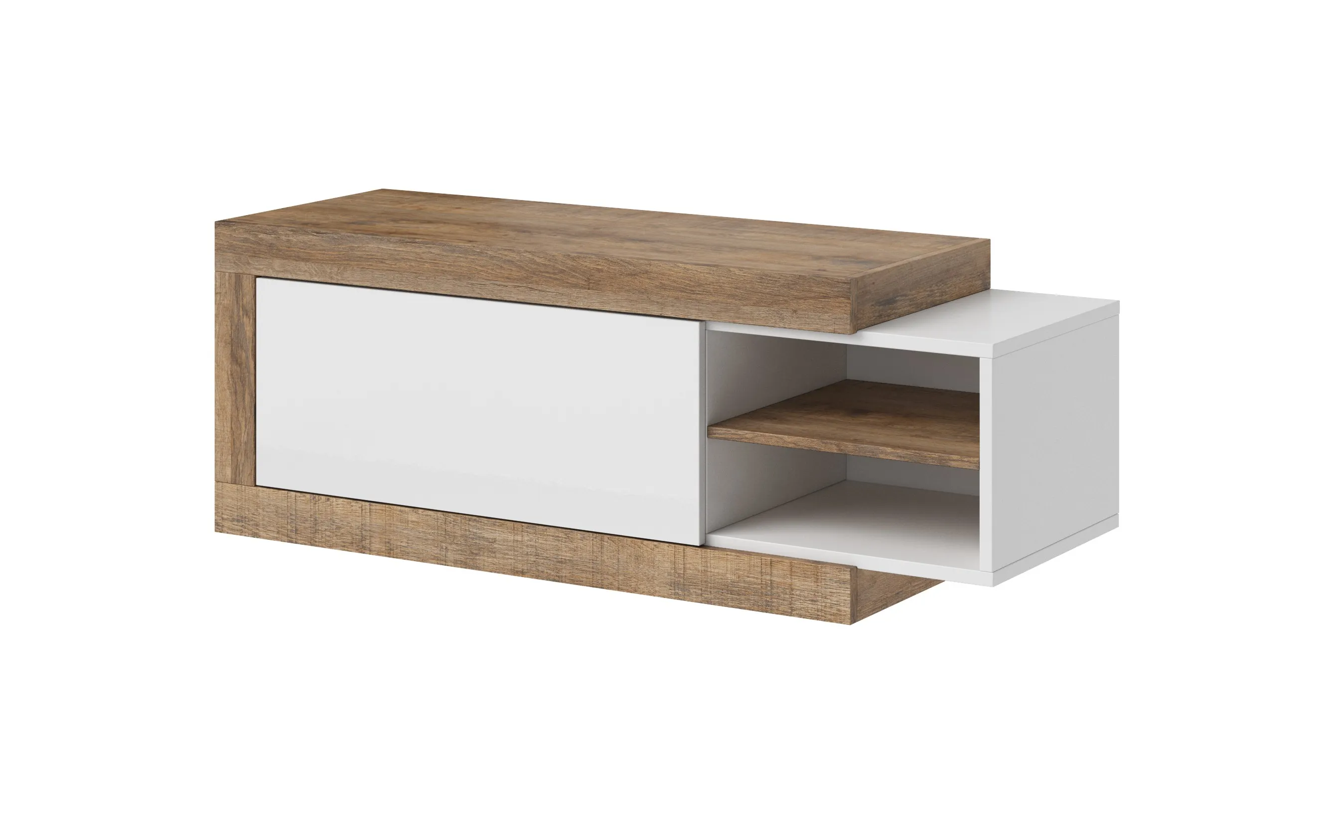 Komoda RTV SINTRA 40 z możliwością rozsunięcia dąb aamdal biała 200(241)x44x40cm