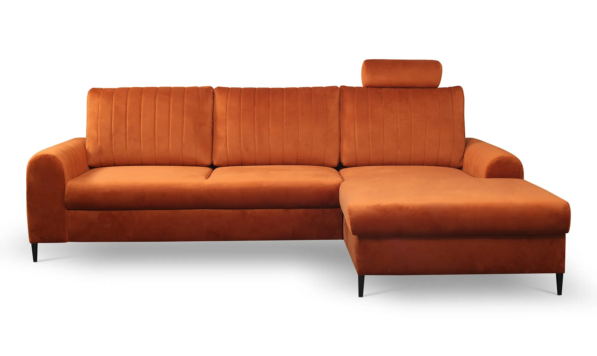 Narożnik rozkładany z pojemnikiem MONACO VELLUTO 251 cm prawy ceglasty - MONACO_NAR_VELLUTO33_P