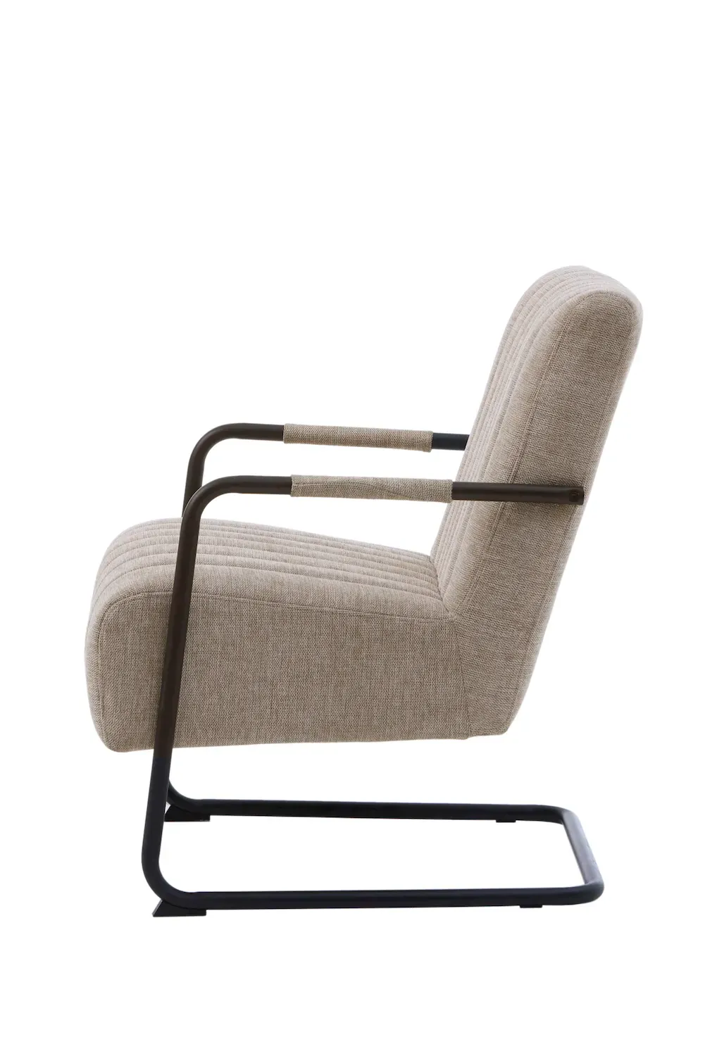 Fotel pikowany TROUT metalowy piaskowy - UN_51270004