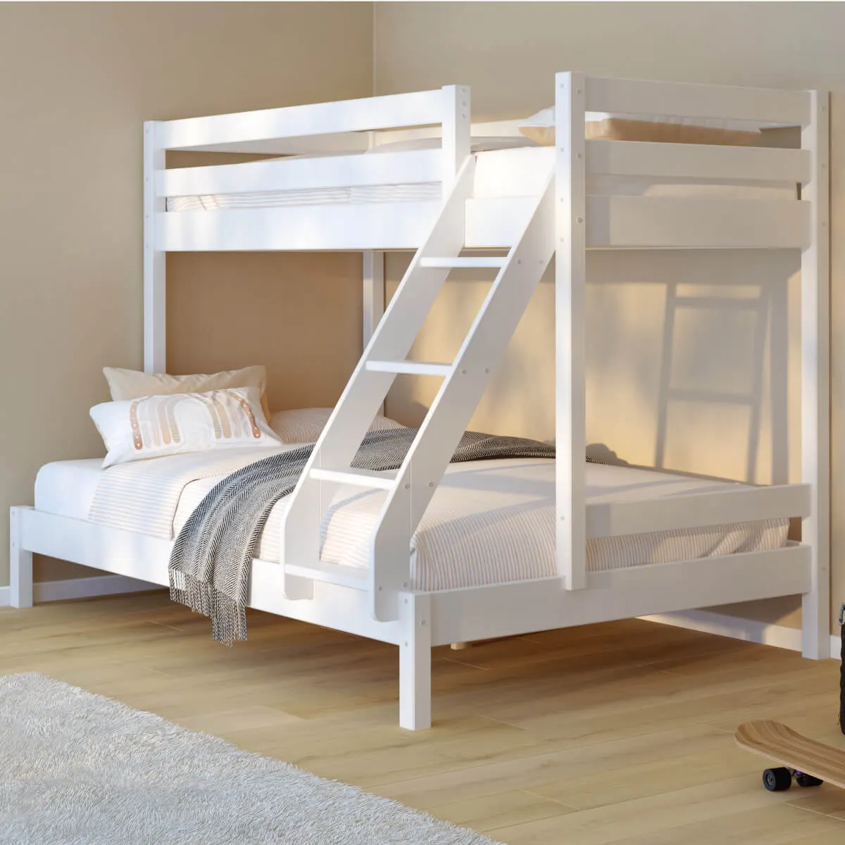 Łóżko piętrowe 3-osobowe TRIPLE białe Meble, Łóżko, Łóżko piętrowe, Łóżeczko, Łóżko dziecięce