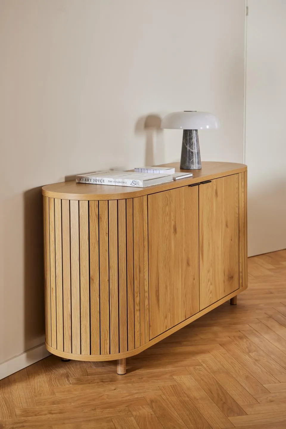 Komoda 2-drzwiowa z półkami COLIMA 160x80 dąb naturalny — zdjęcie 9
