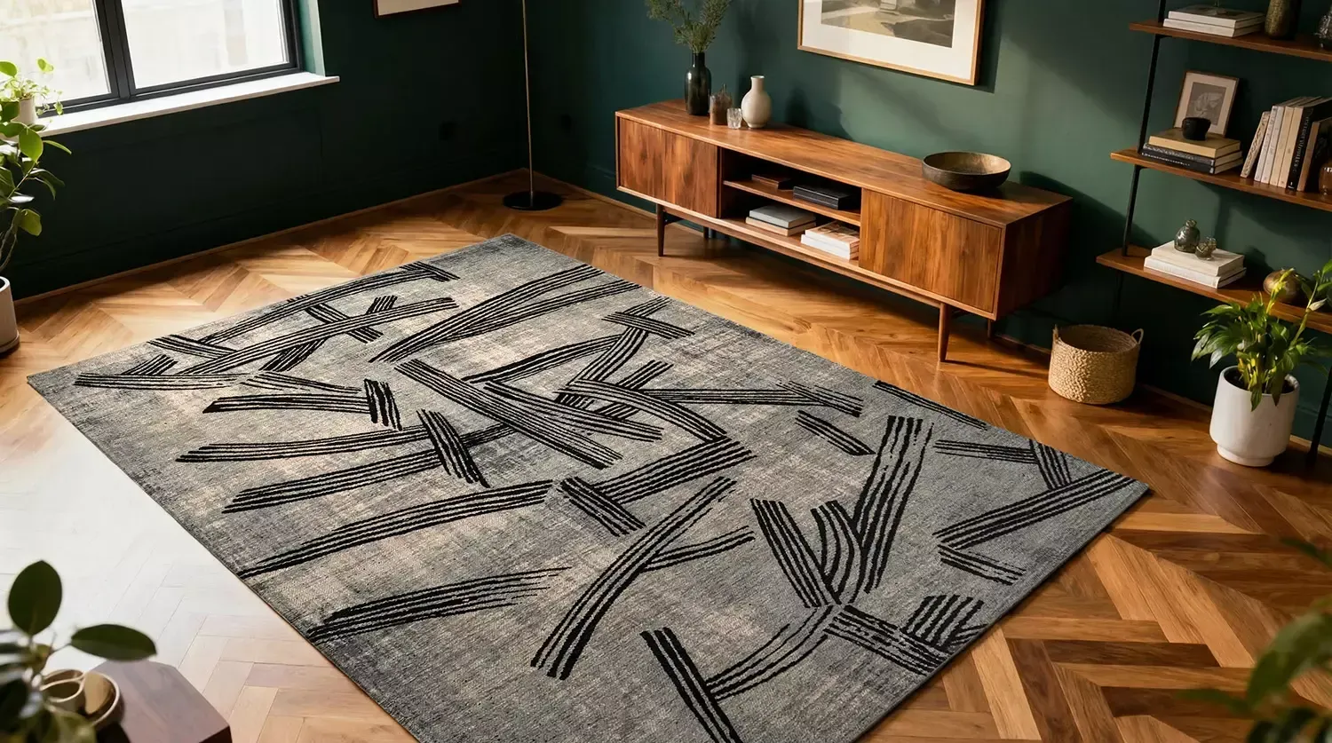 Dywan tkany na płasko KANJI 240x340 cm Dark Street (2066)