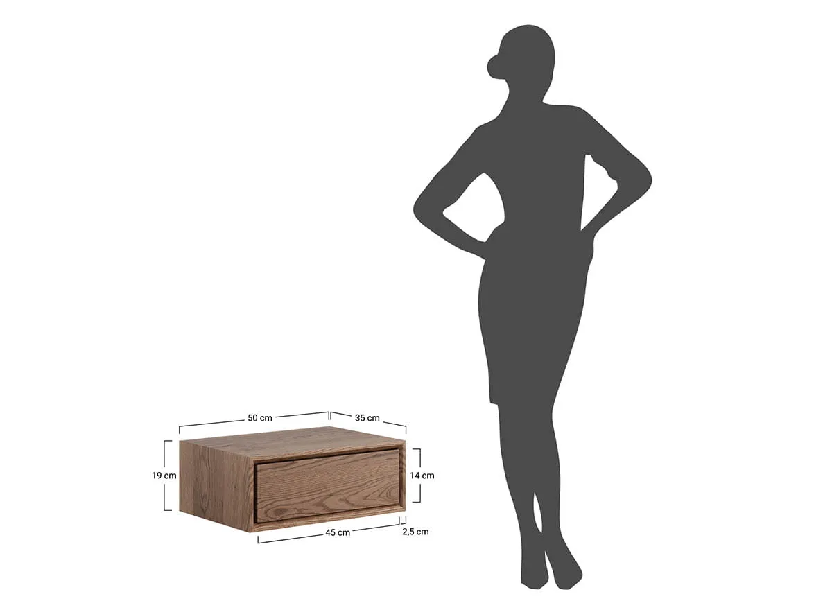 Szafka nocna dębowa wisząca dąb dymiony Adria - PRHADRIA02DD