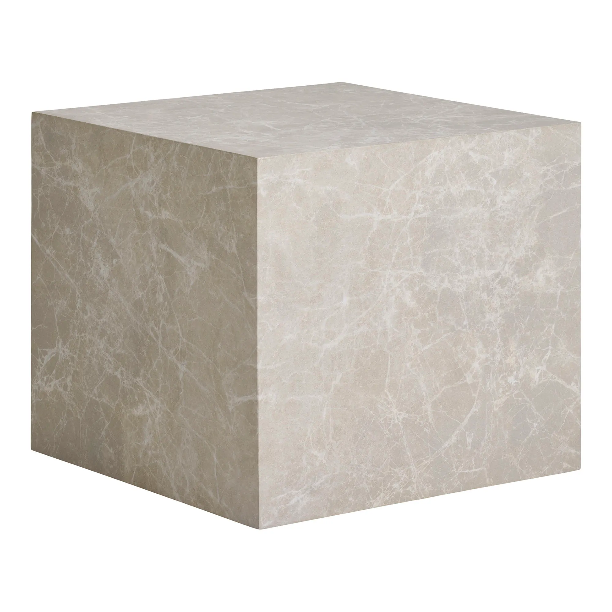 Stoliki kawowe PRAGUE (zestaw 2 sztuk: 42x42x37 - 50x50x42) - efekt marmuru, beżowy — zdjęcie 7