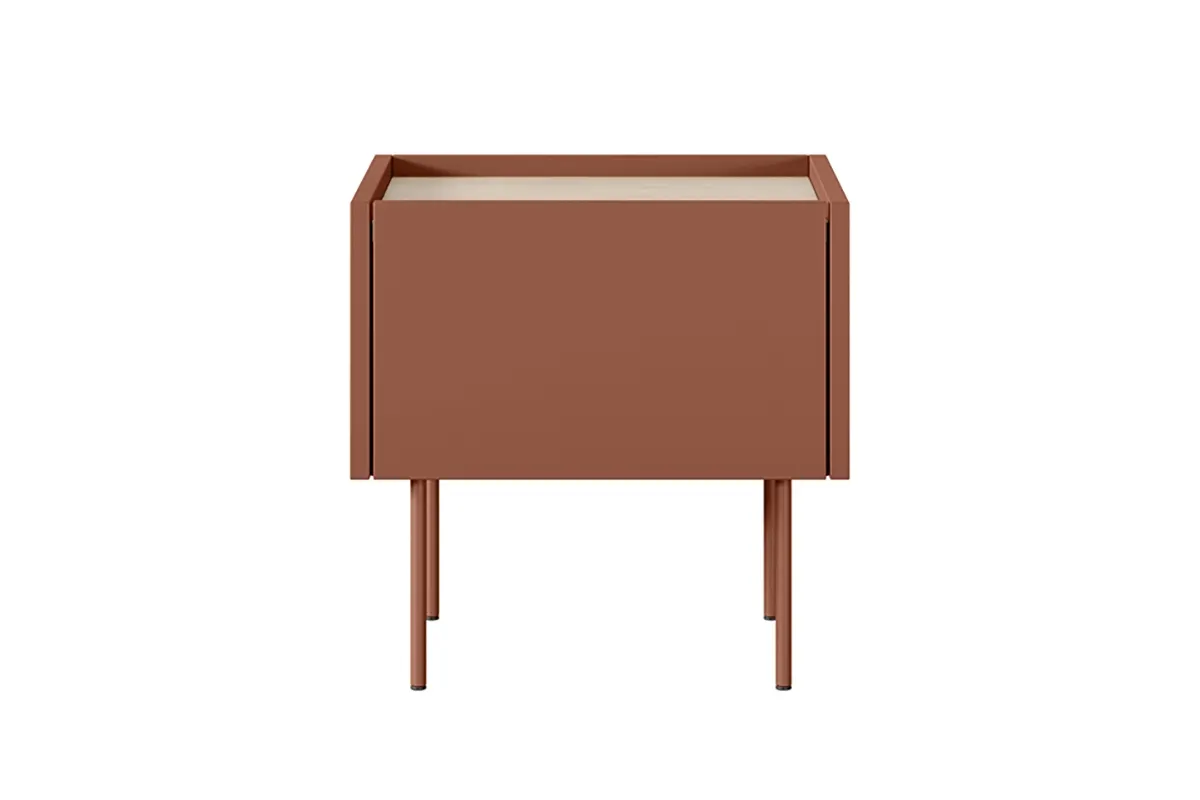 Szafka nocna DESIN 45 z 1 szufldą - czerwony ceglany - dąb nagano - B_149146