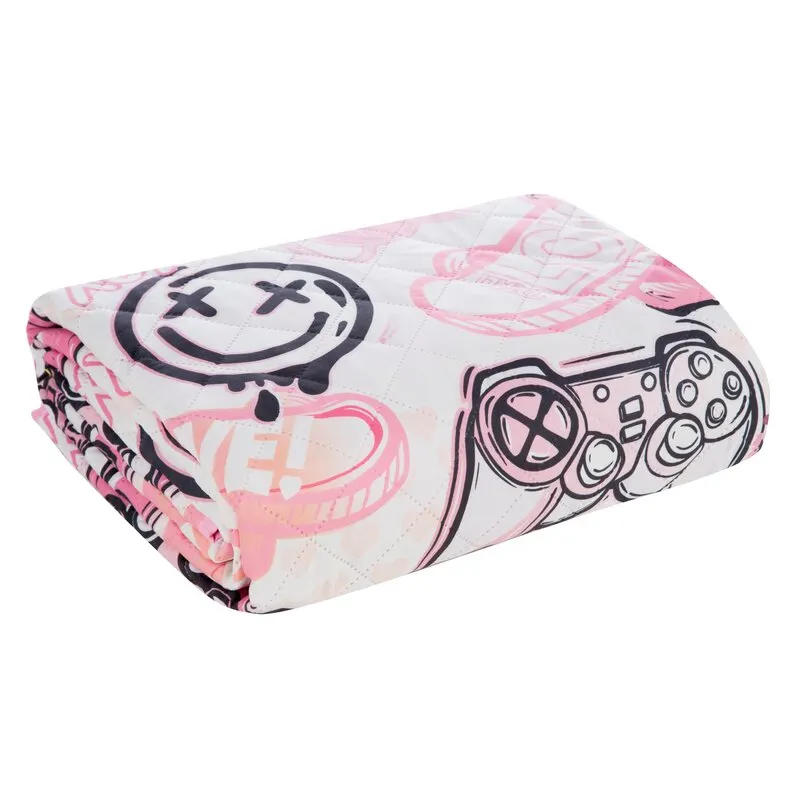 Narzuta pikowana dziecięca D91 KID 17 170 X 210 cm Biały, Różowy Narzuta pikowana dziecięca D91 KID 17 170 X 210 cm Biały, Różowy