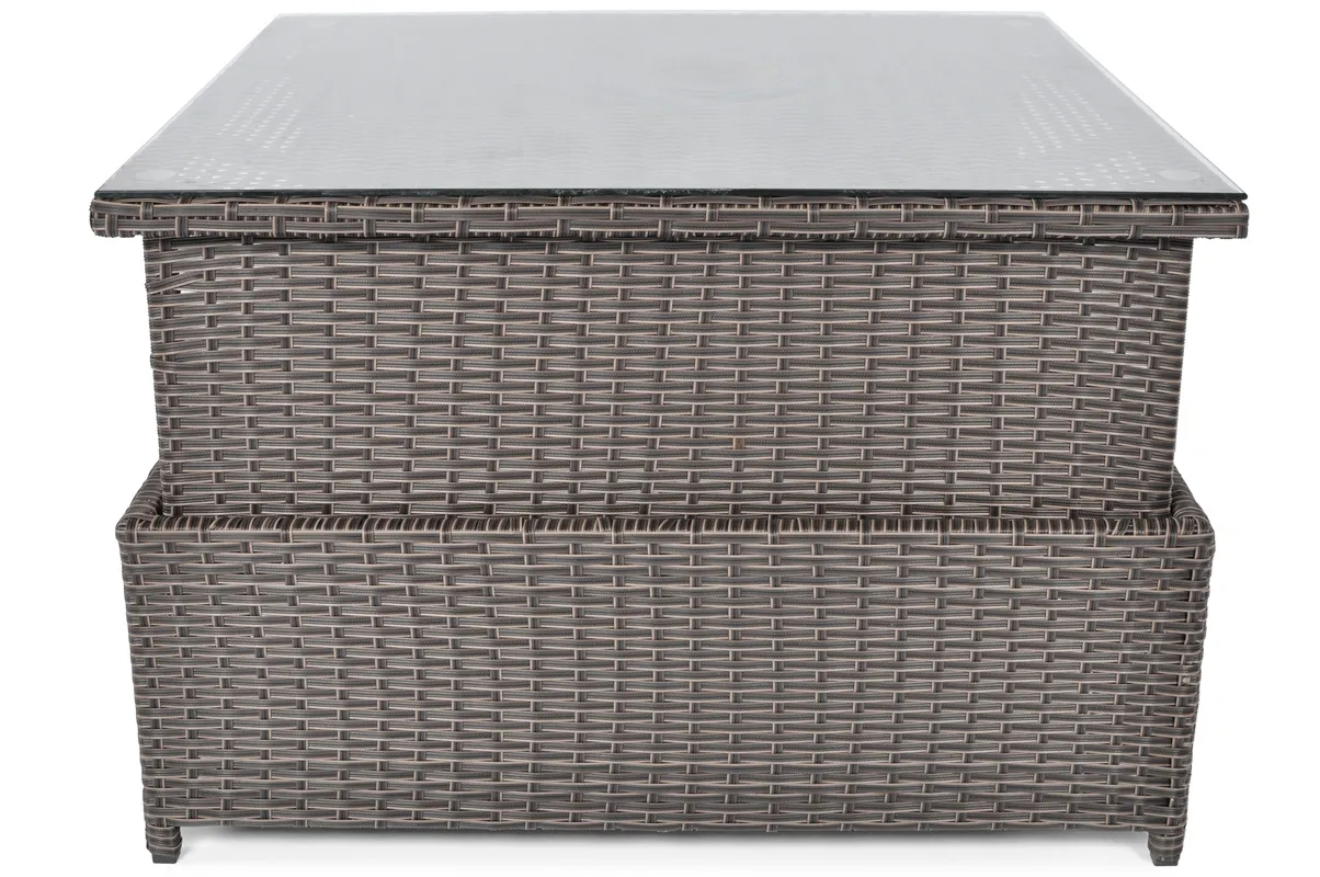 Stolik ogrodowy podnoszony MALAGA technorattan brązowy - FE5906948118256