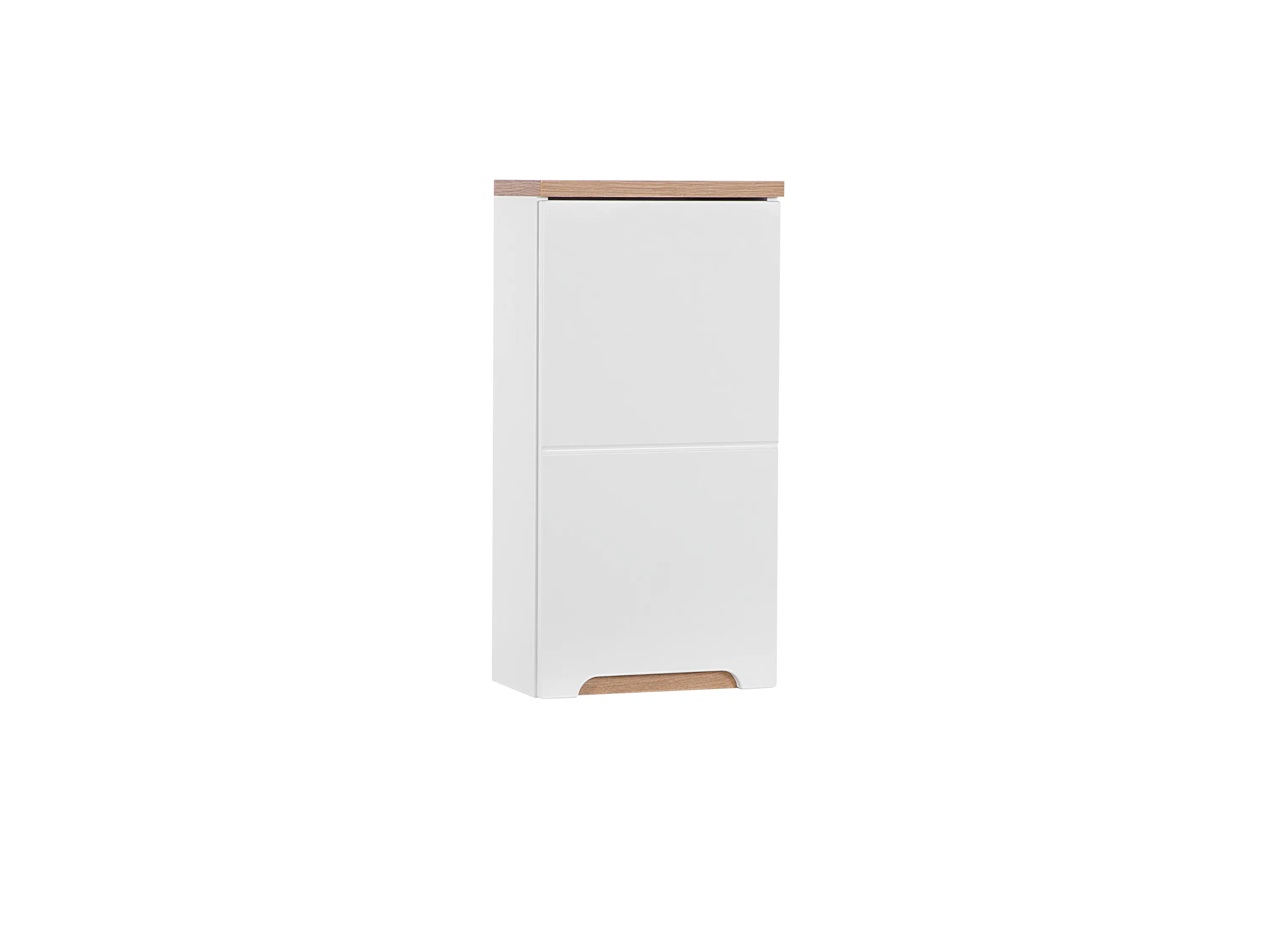 Szafka wisząca 1-drzwiowa BALI biała, efekt drewna 70x35x20cm