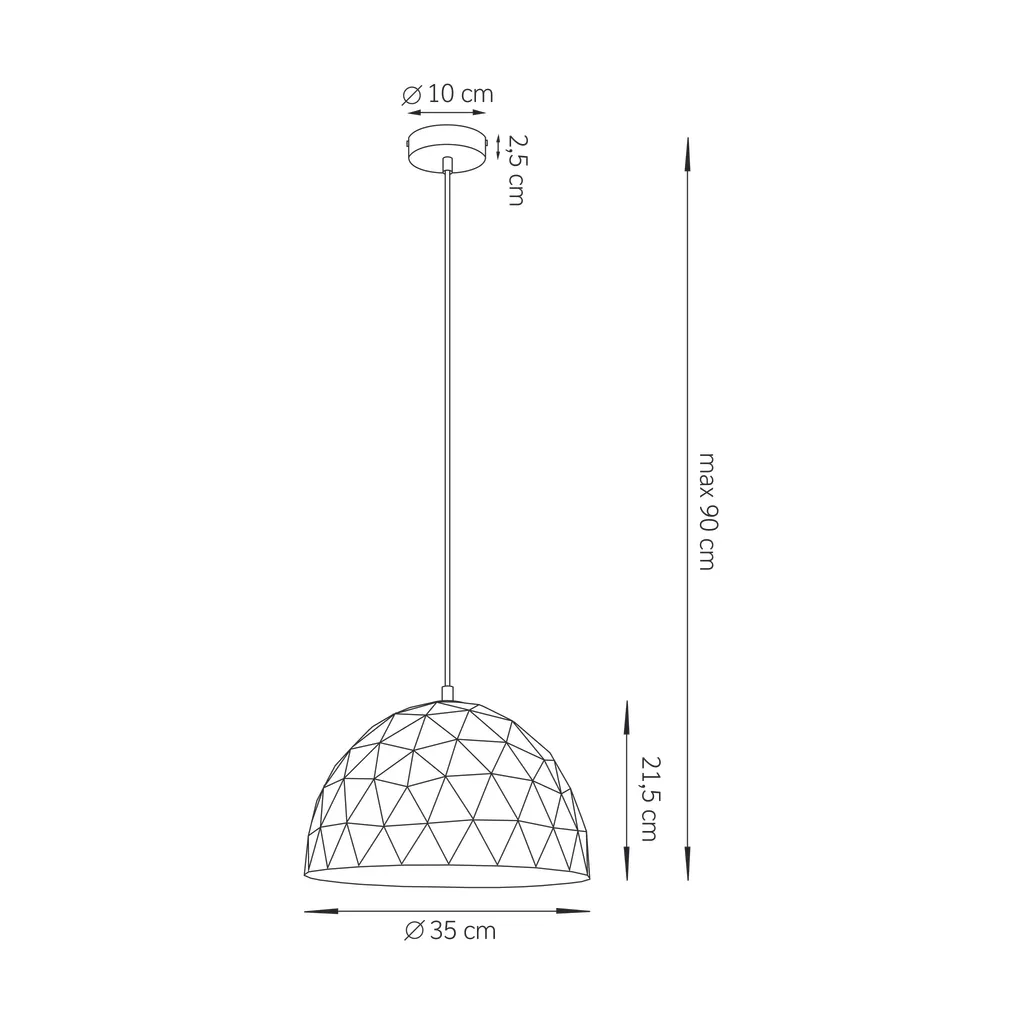 Lampa wisząca DIAMENT M czarno-złota - SI_31371