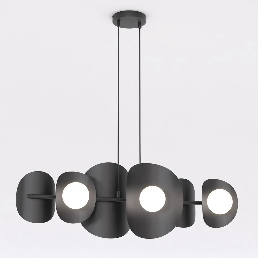 Lampa wisząca metalowa ELEMENTI 6 czarna