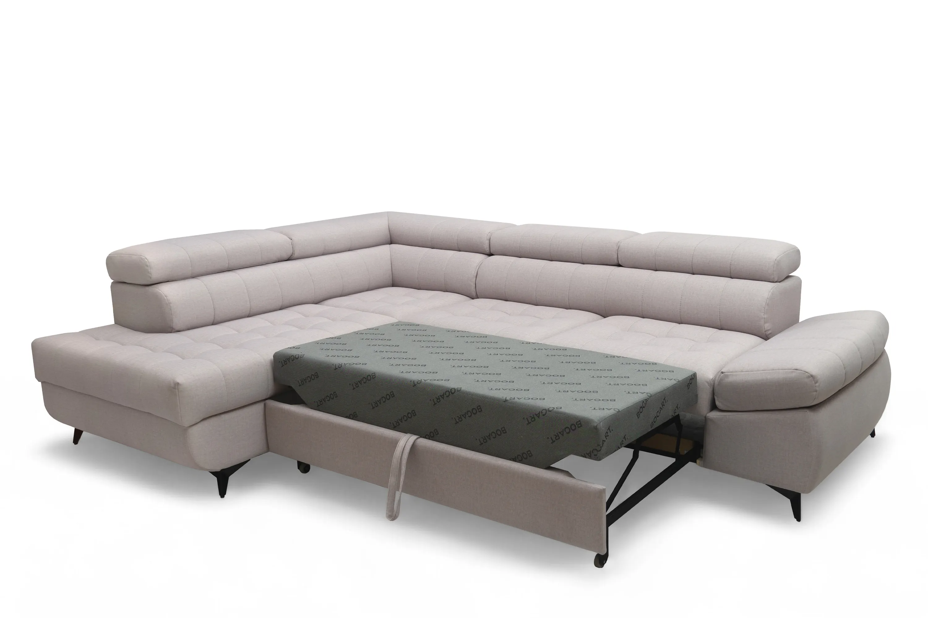 Narożnik lewostronny VALORIS L regulowane zagłówki i podłokietniki tkanina Maya 01 beżowy - B_162434