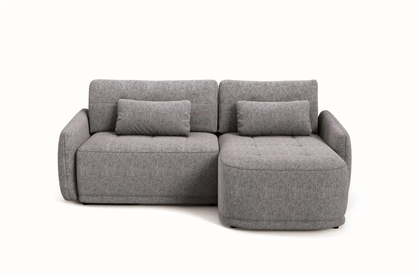 Narożnik rozkładany pikowany KRABI NEVE 240 cm L/P z pojemnikiem szary - KRABI_NA_NEVE90