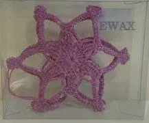 Dekoracja świąteczna GWIAZDKA szydełkowa 11 cm fioletowa