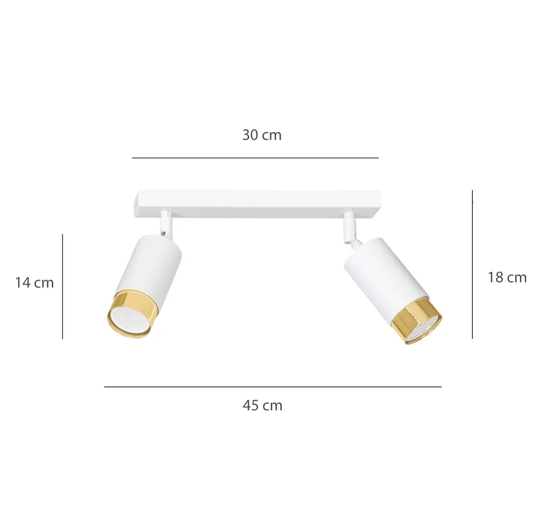 Lampa sufitowa HIRO 2 biały złoty — zdjęcie 8