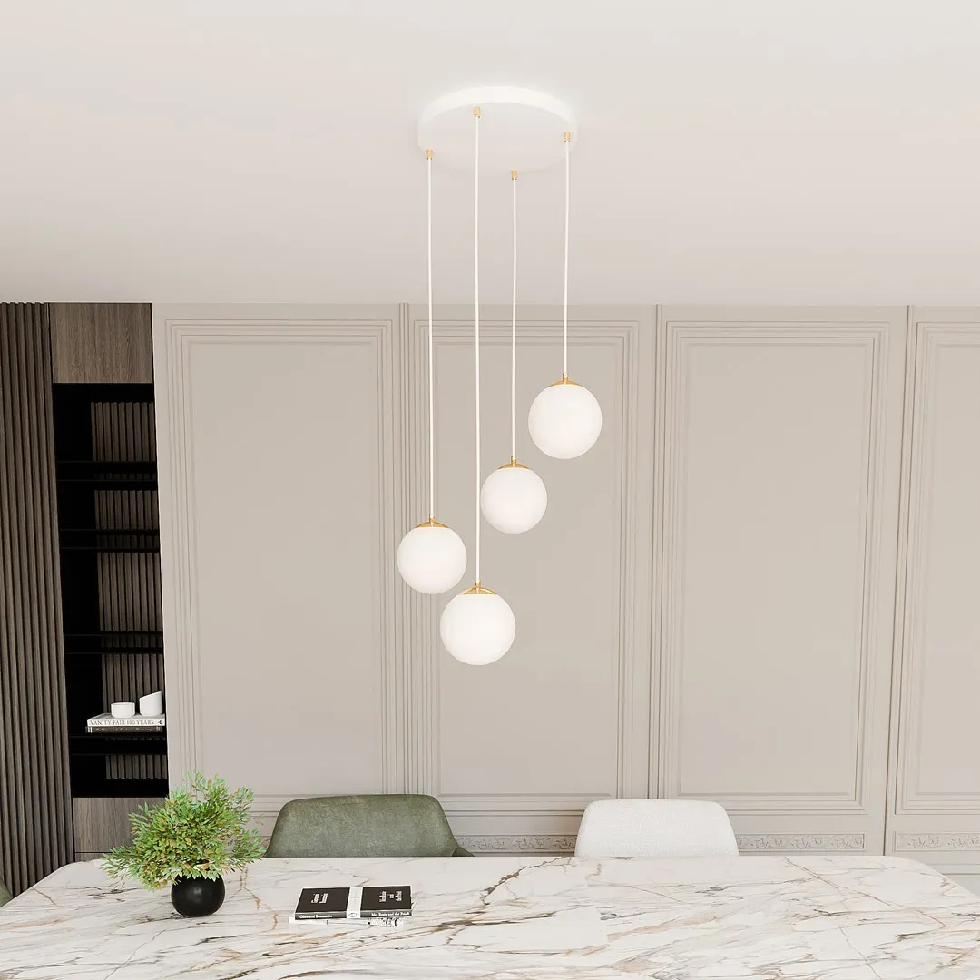 Lampa wisząca ROYAL Biały,Złoty 1244/4 - 1244/4