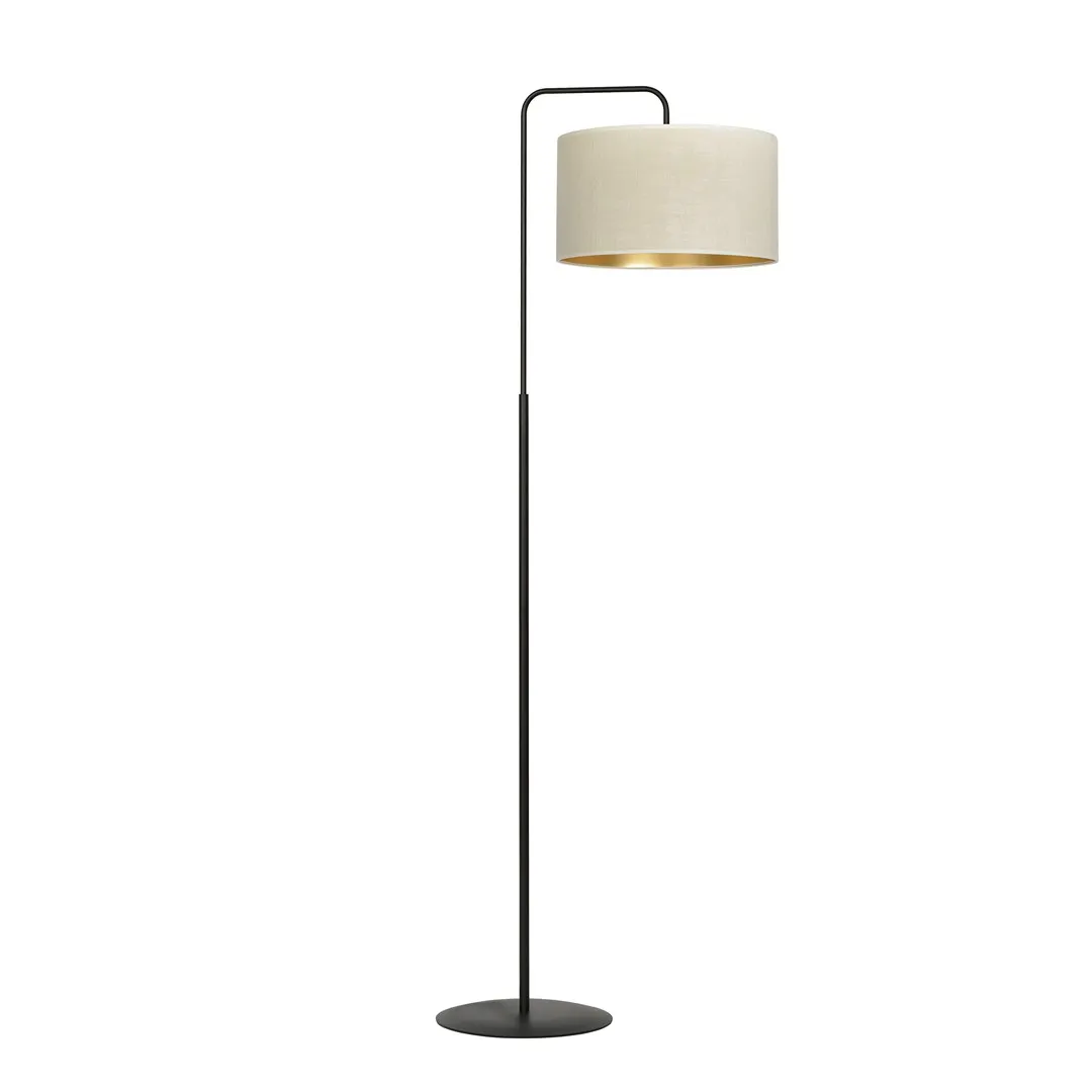 Lampa stojąca HILDE 150 cm czarno-beżowa metalowa Lampa stojąca HILDE 150 cm czarno-beżowa metalowa