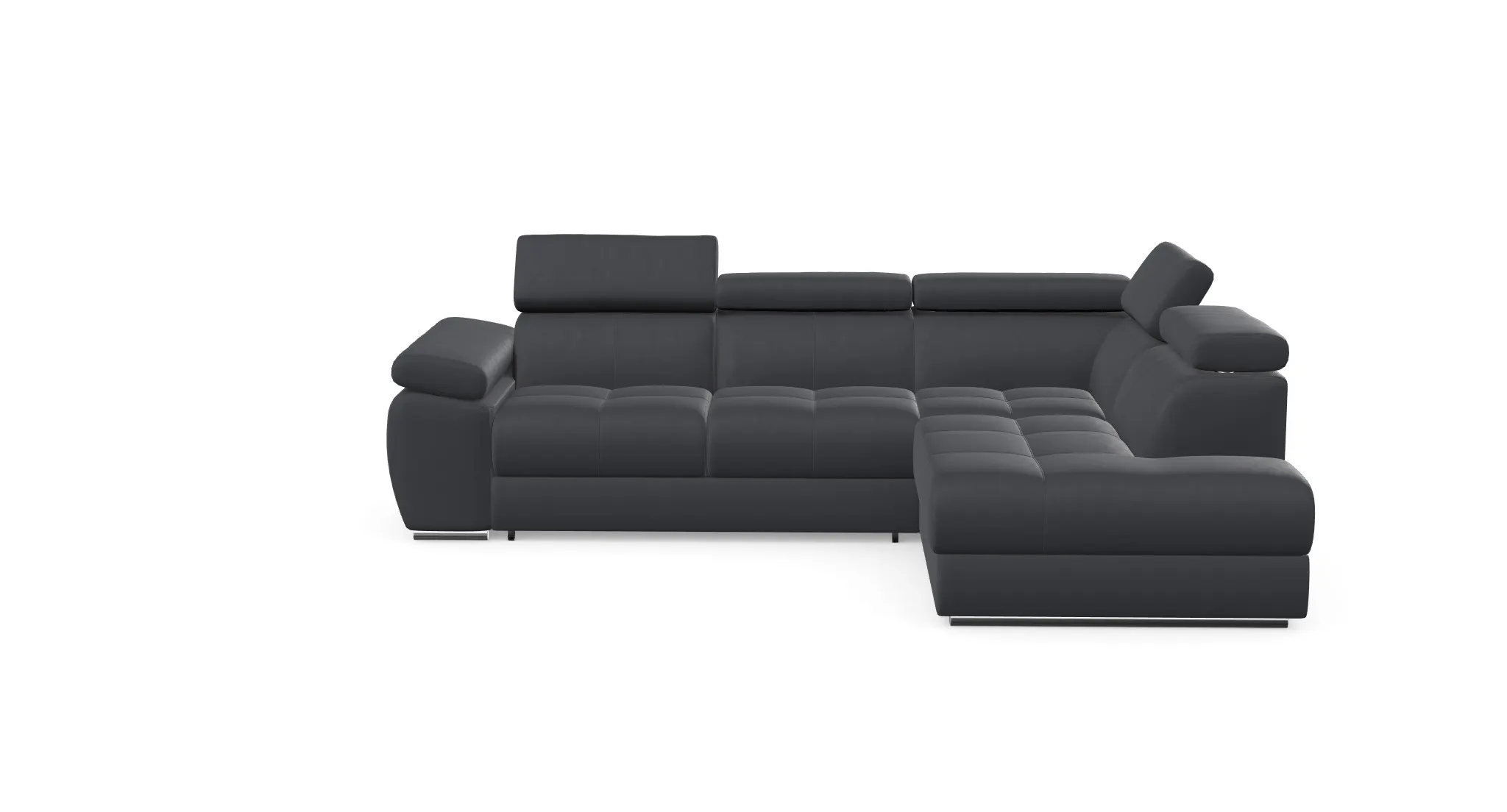 Narożnik z funkcją spania LIZBONA II prawostronny- tkanina SOLAR 96 - grafitowy - LIZBONAII_NAR_SOLAR96_P