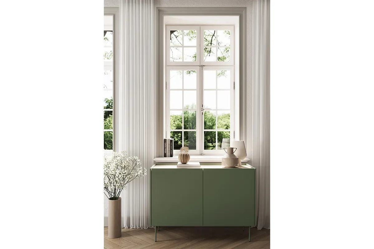 Komoda DESIN 120 z 2 szufladami - oliwka - dąb nagano - B_148971