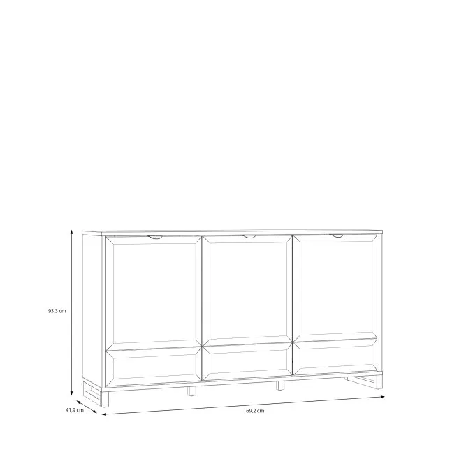 Komoda 3-drzwiowa z szufladą MAREDA dąb valencia - piaskowy - MAQK231-M966