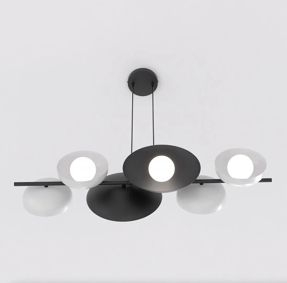 Lampa wisząca metalowa VOLUM 6 WHITE BL czarno - biała — zdjęcie 4