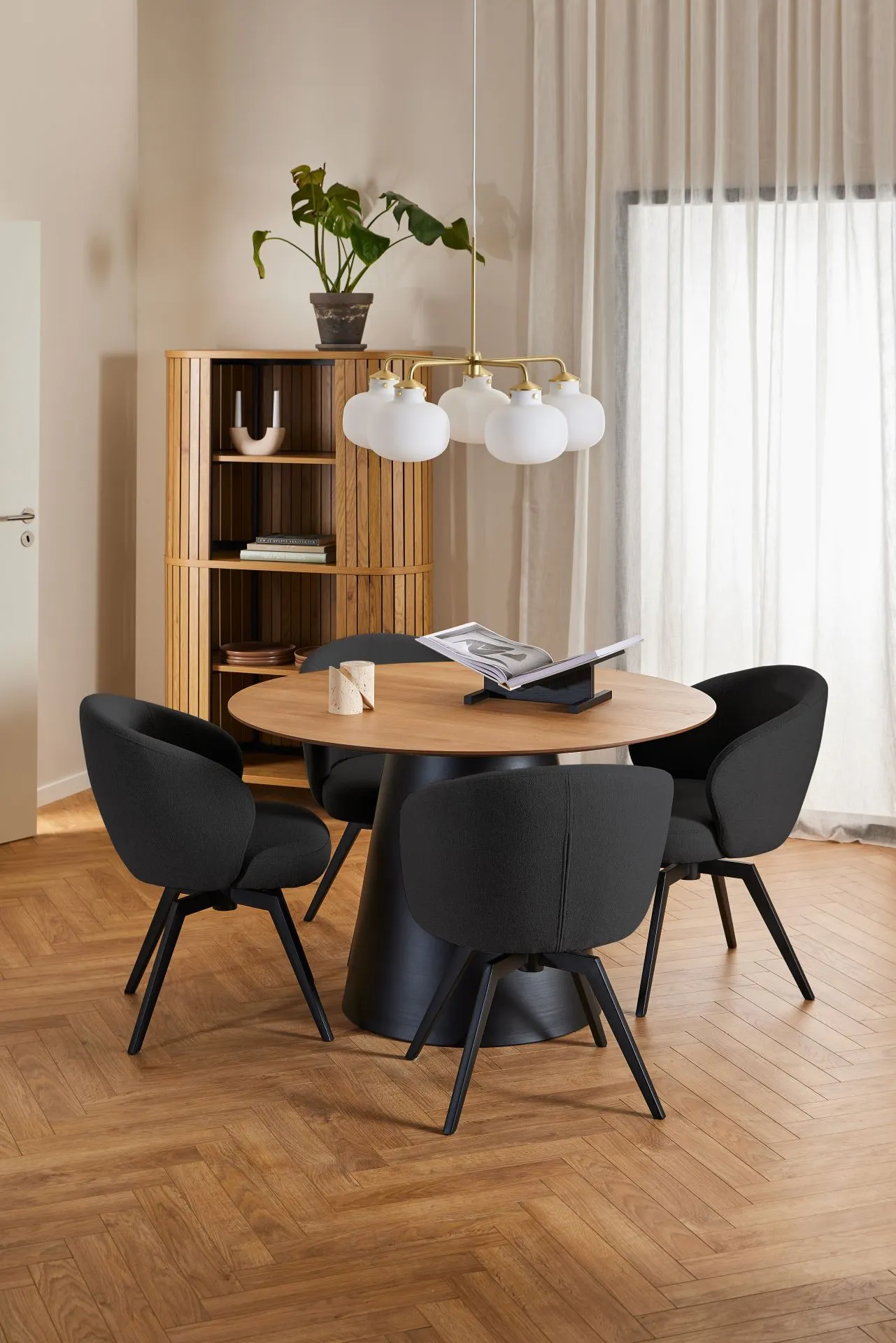 Krzesło obrotowe okrągłe DARLENE antracyt/czarny - 0000109094