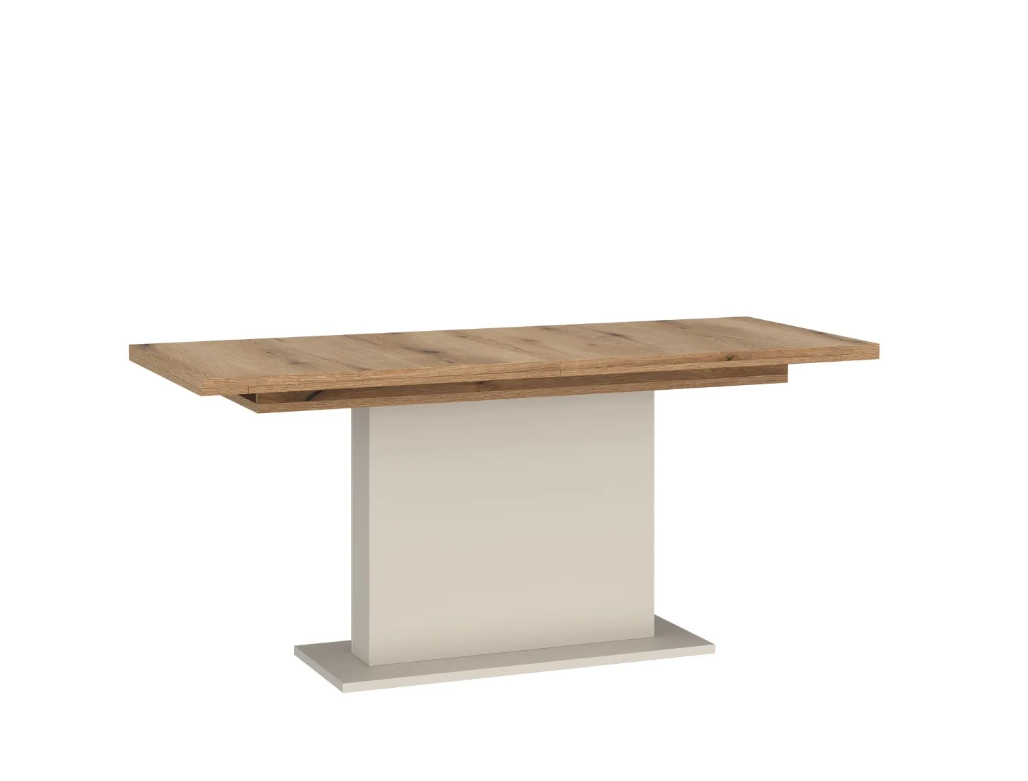 Stół rozkładany na jednej nodze CUT OUT | MDT20 | 90x160-200cm cashmere dąb coast evoke Meble, Tabela, Stół do jadalni, Biurko