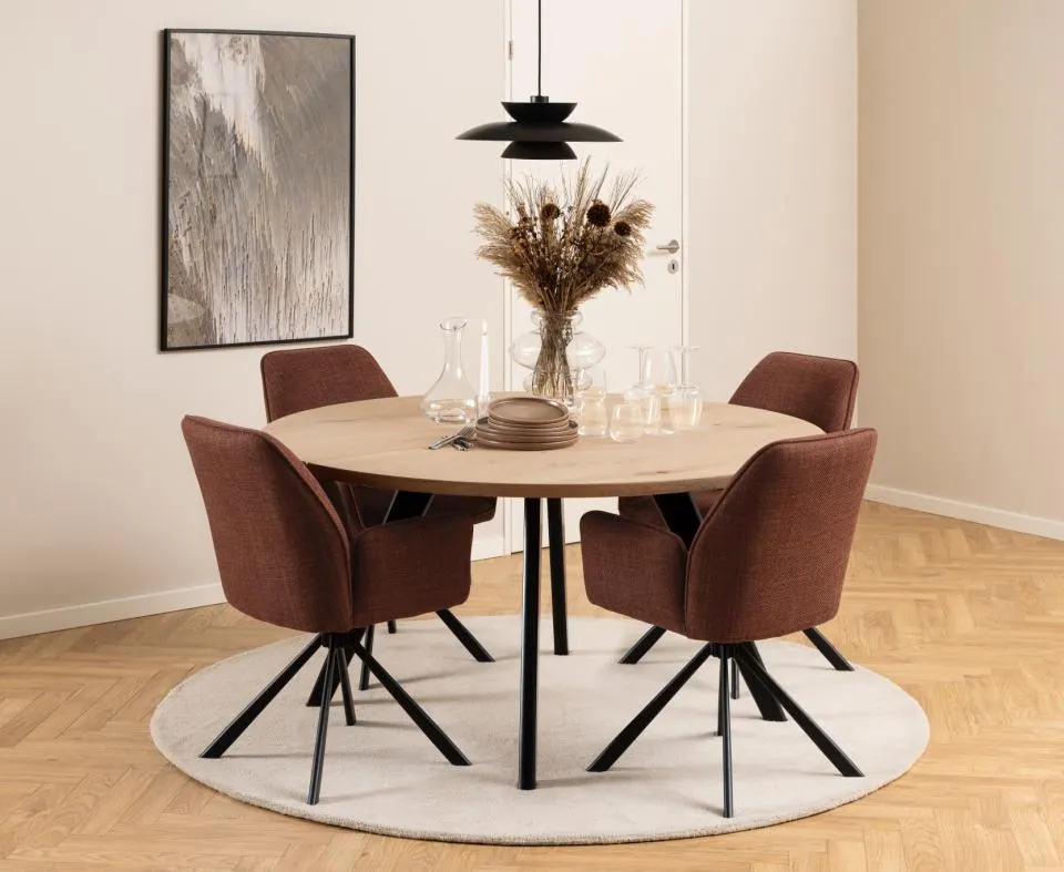 Krzesło obrotowe z podłokietnikami DOMINO Brązowy, Czarny ( zestaw 2 sztuk ) - 0000101940