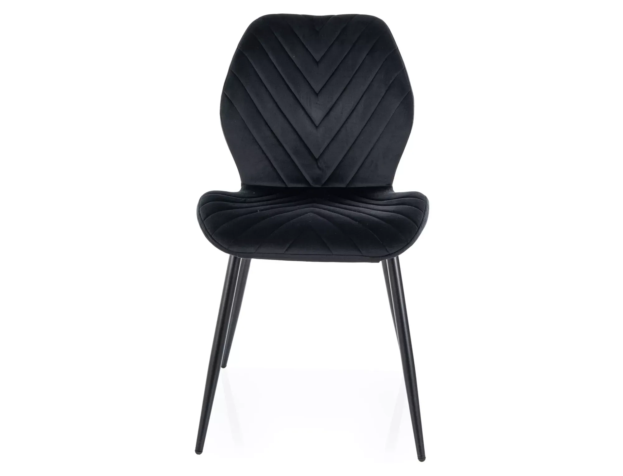 Krzesło tapicerowane MIKE VELVET pikowane czarne/czarne nogi - MIKEVCC
