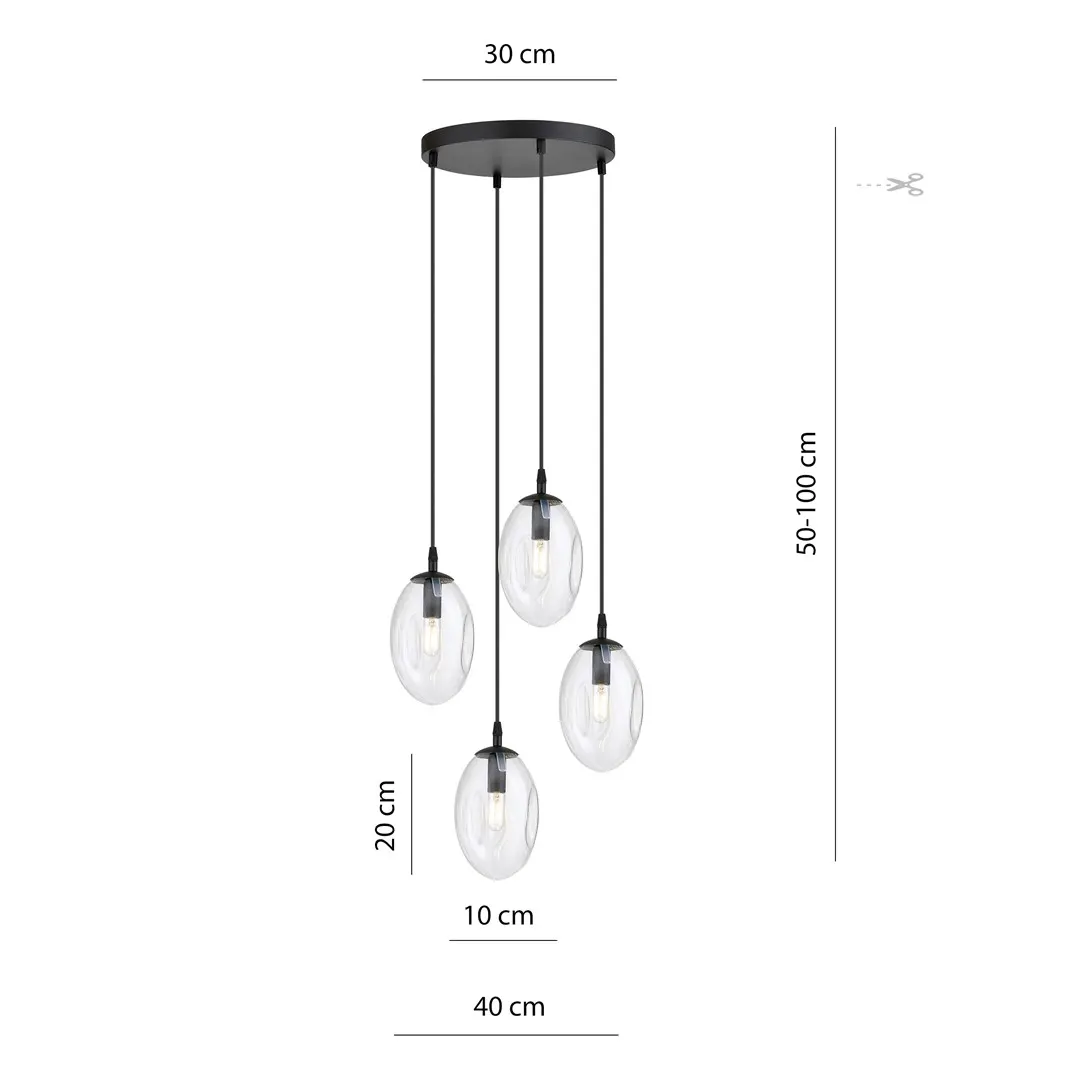 Lampa wisząca ASTRAL Czarny 1265/4PREM - 1265/4PREM