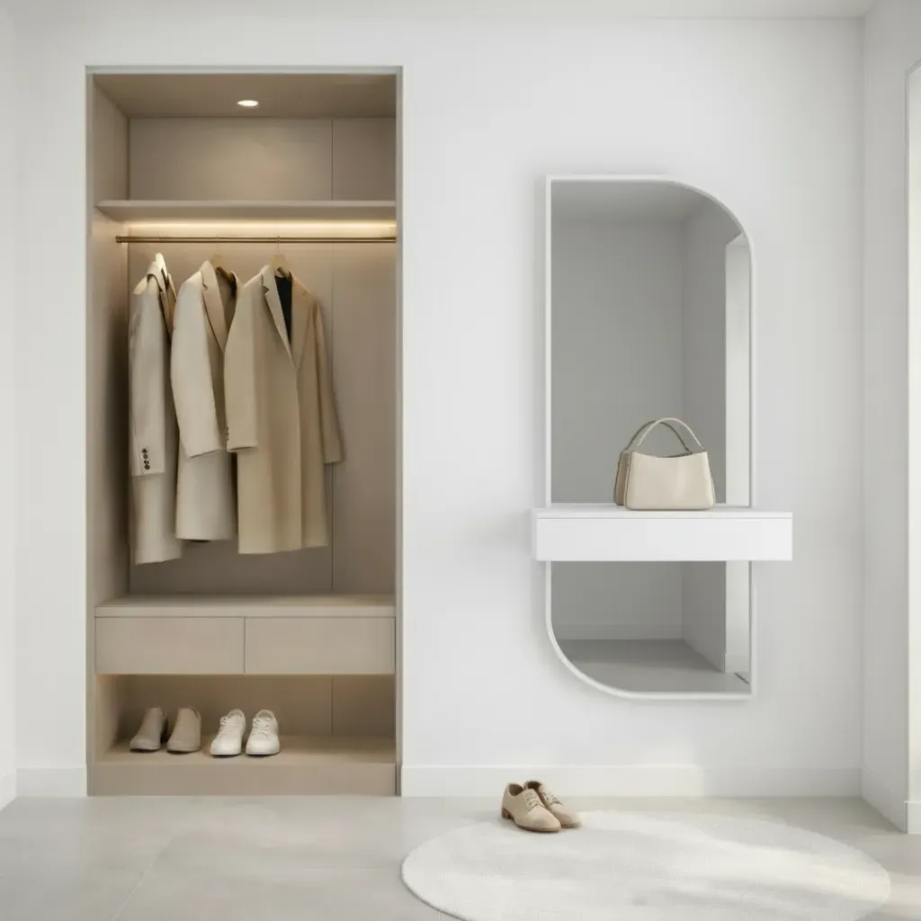 Lustro BOLD w białej ramie MDF z szafką na klucze 40X140-S12 — zdjęcie 2